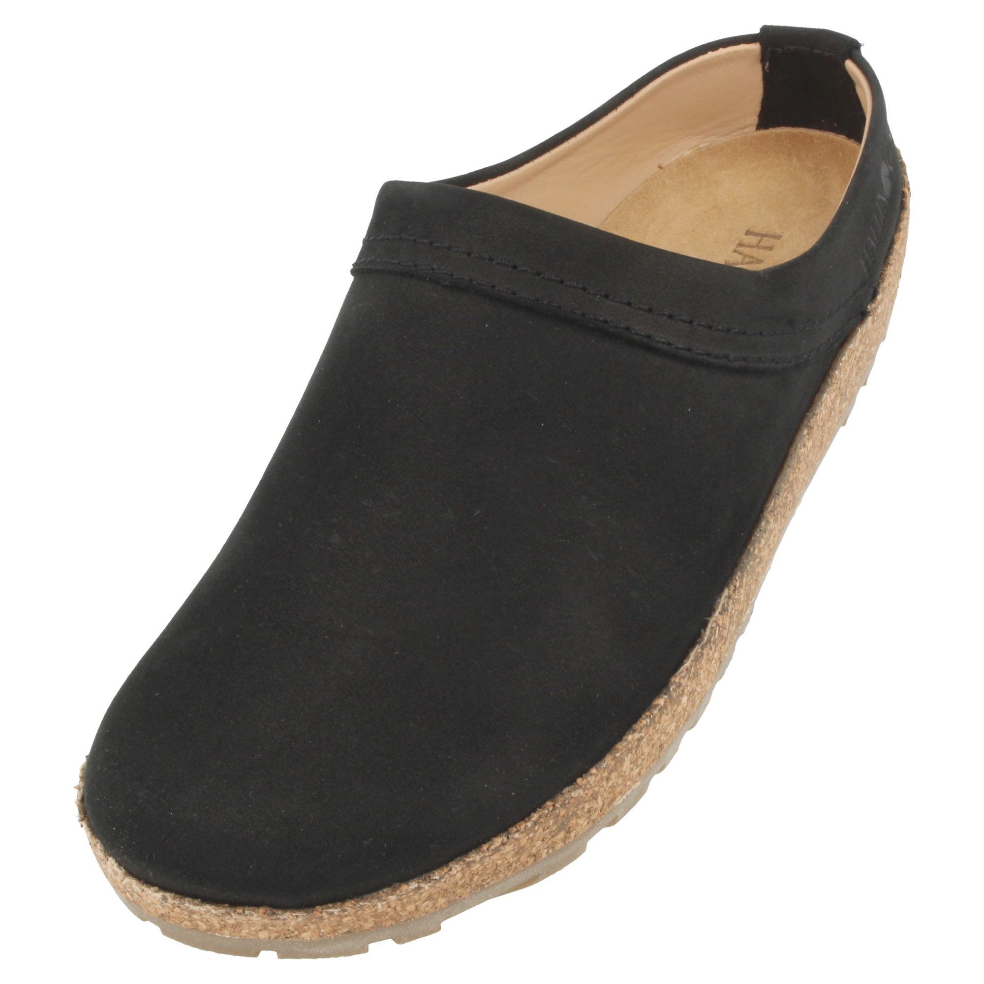 Haflinger Haflinger Malmö Lederclog Unisex mit Korkfußbett und Gummisohle Hausschuh