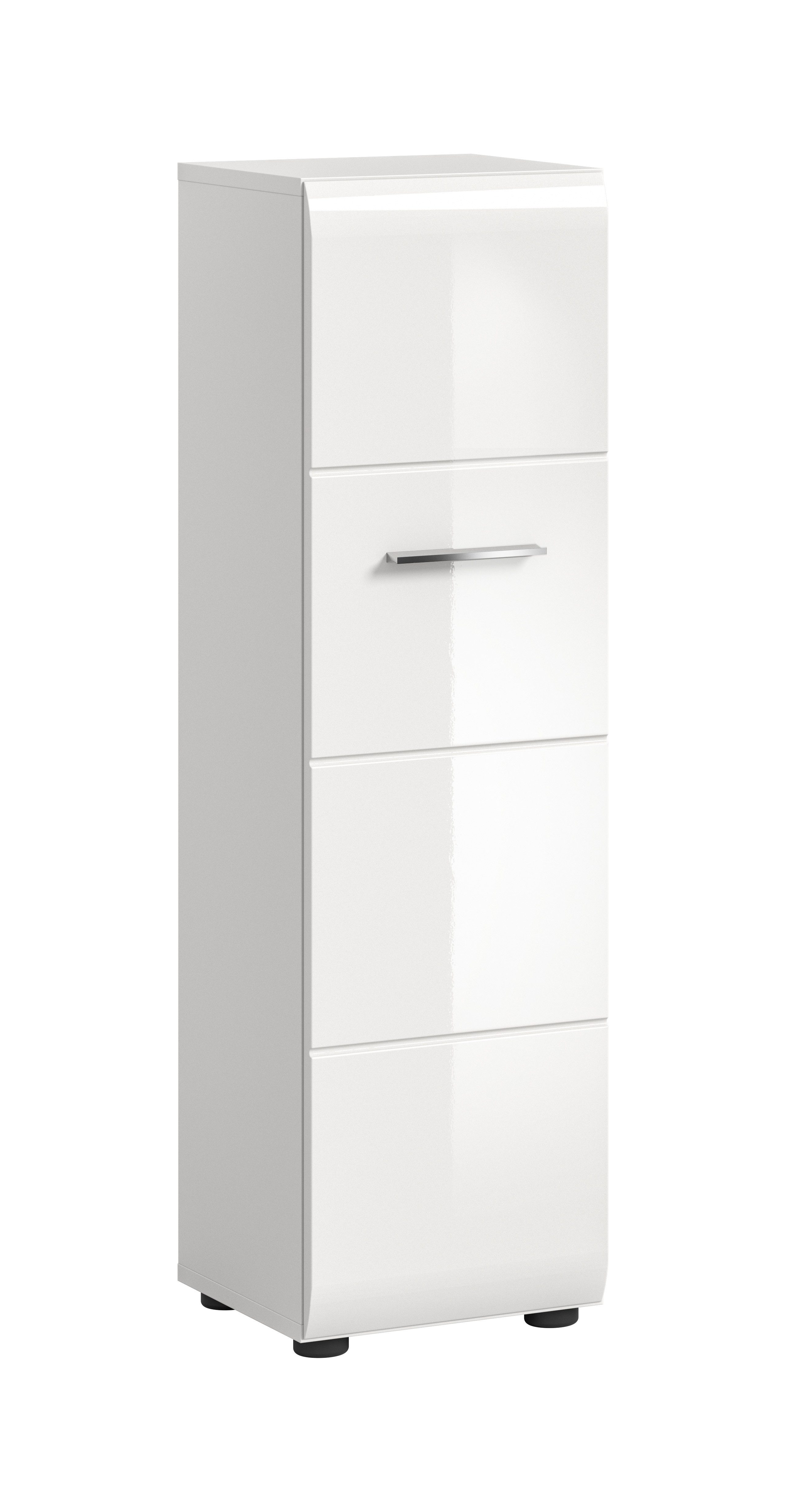 furnling Badkommode Ivy (1 St), 1 Tür, 4 Fächer, Hochglanz Front, Höhe 106 cm, weiß