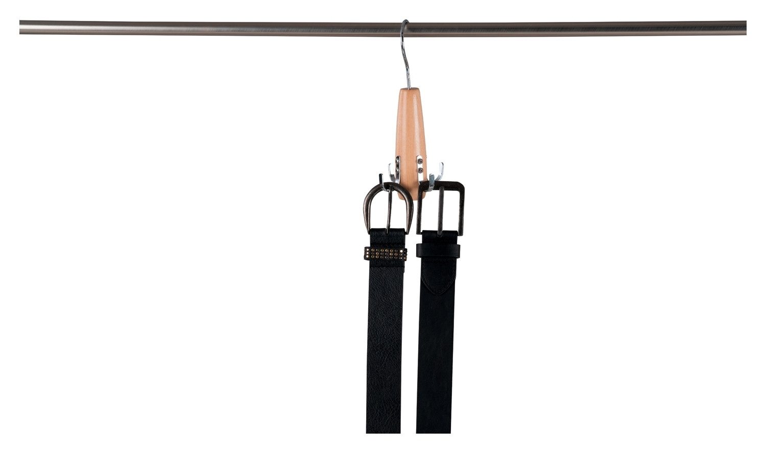 Home4You Gürtelhalter ROLFO, Ø 8 cm, H 19 cm, 4 verchromte Haken, mit Aufhängung