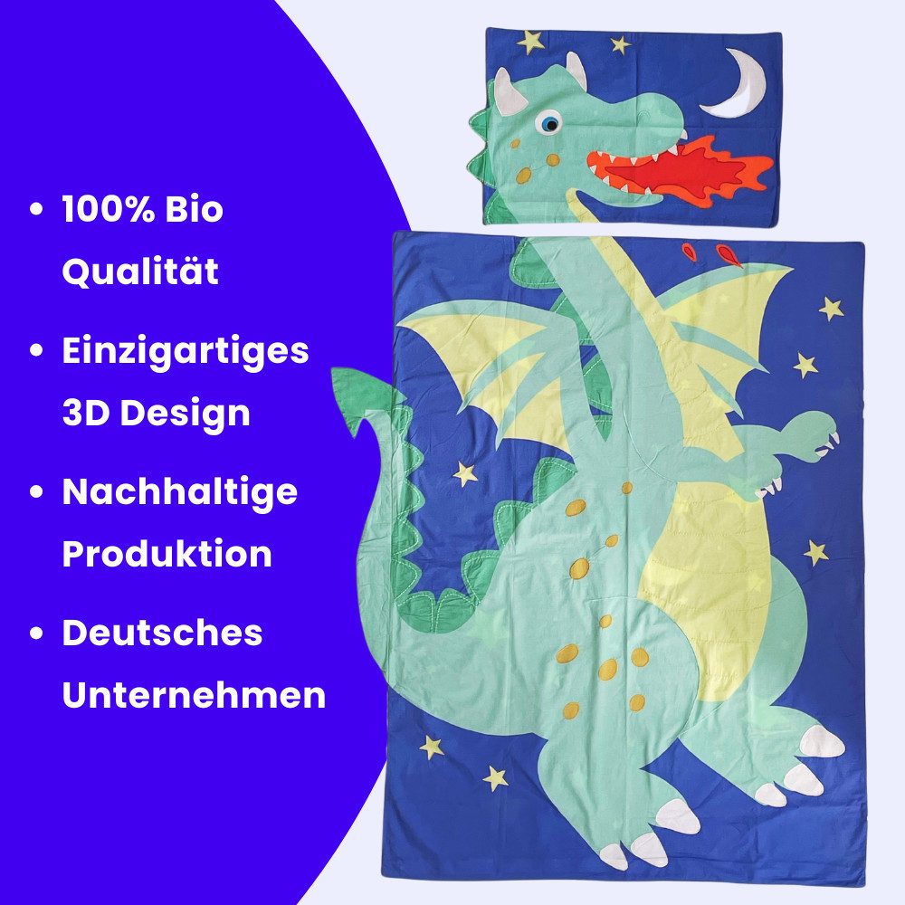Surfing-Gorilla Kinderbettwäsche 3D-Optik - Bettbezug mit Drachen Design, B günstig online kaufen