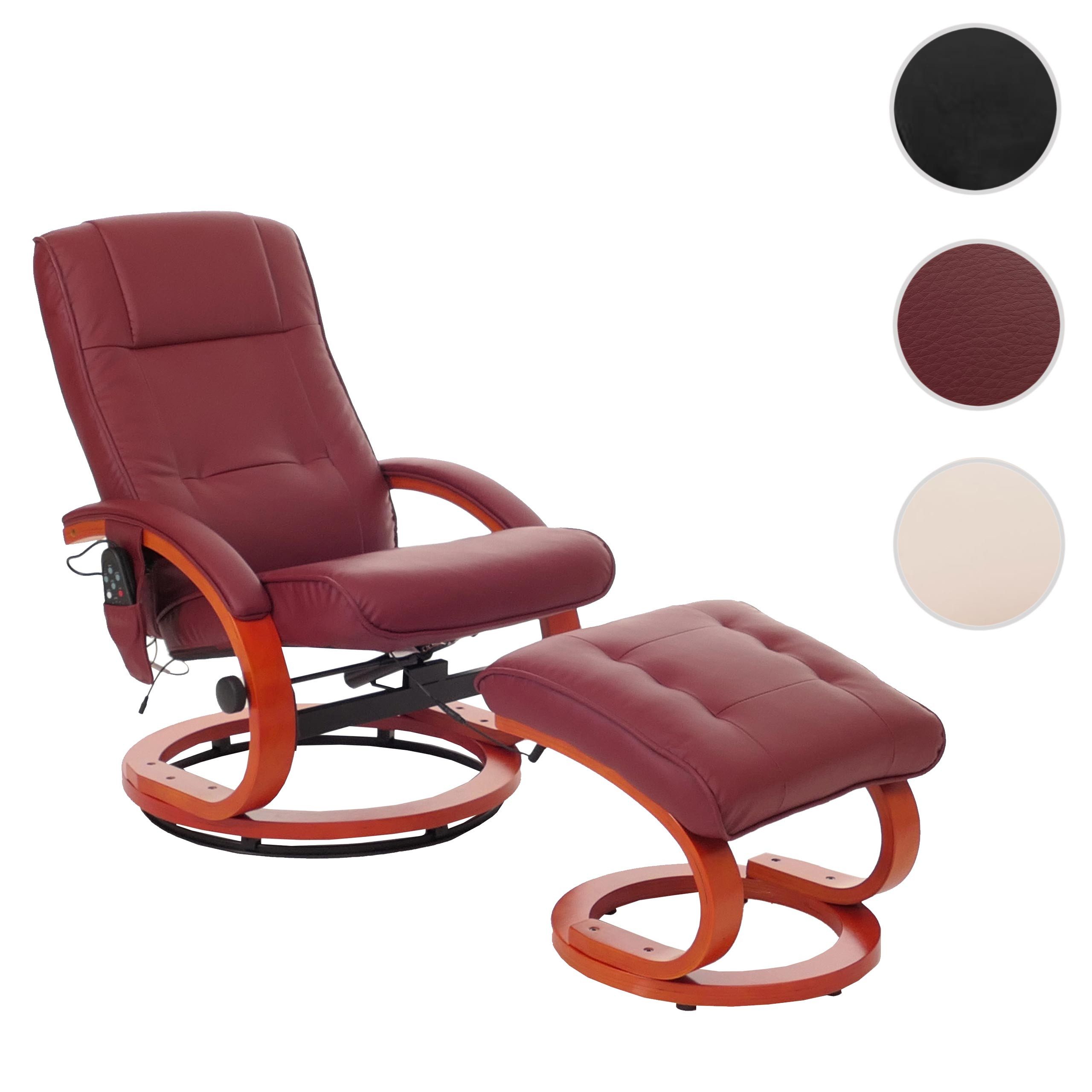 MCW Massagesessel Pescatori II, Um 360° drehbar, Mit Massagefunktion, Inkl. Hocker, neigbar