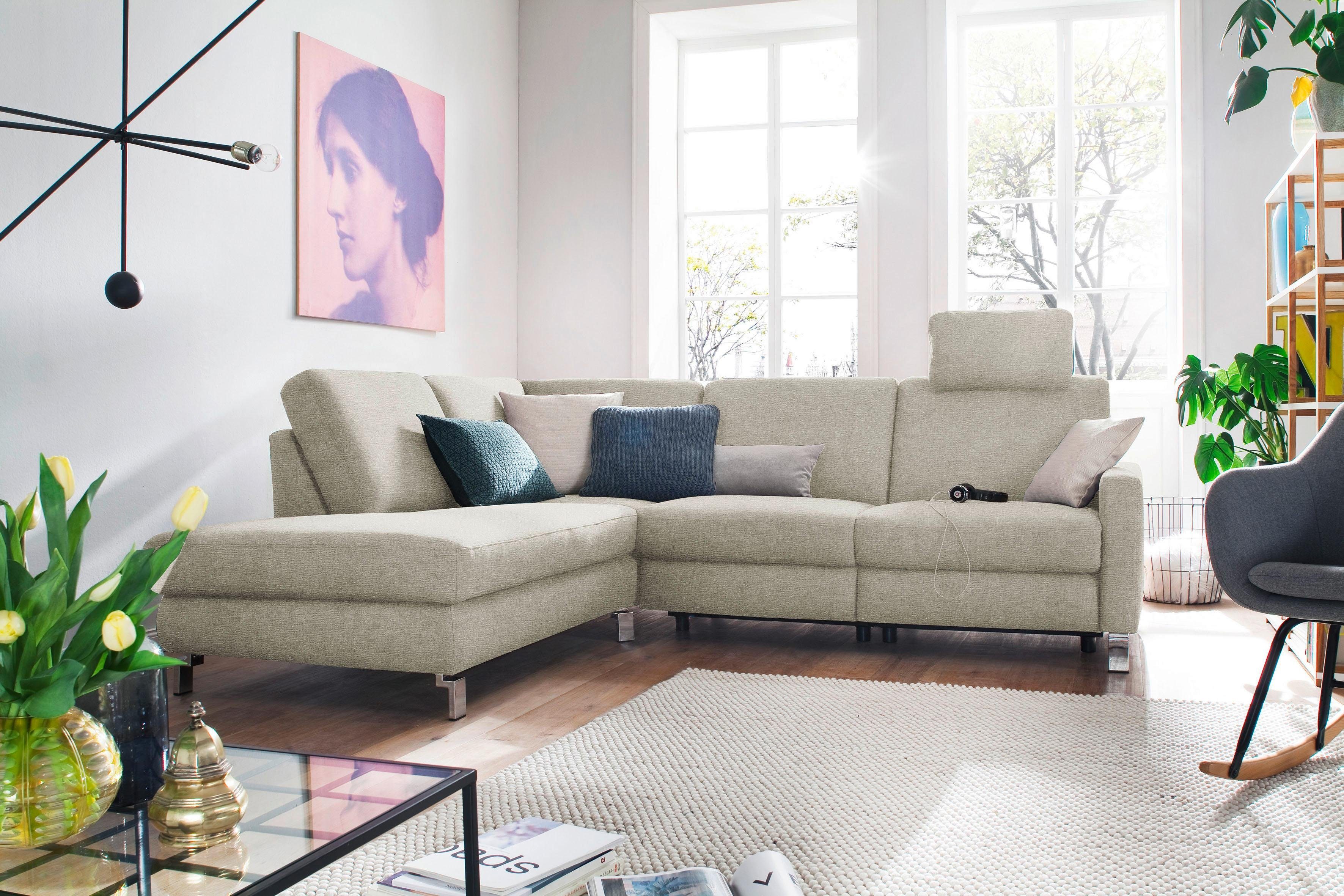 Ecksofa Mainau modern und elegant, mit gutem Sitzkomfort, L-Form