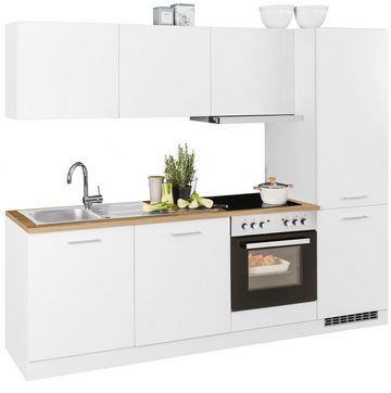 HELD MÖBEL Küchenzeile Kehl, mit E-Geräten, 240cm, inkl. Kühl/Gefrierkombination und Geschirrspüler