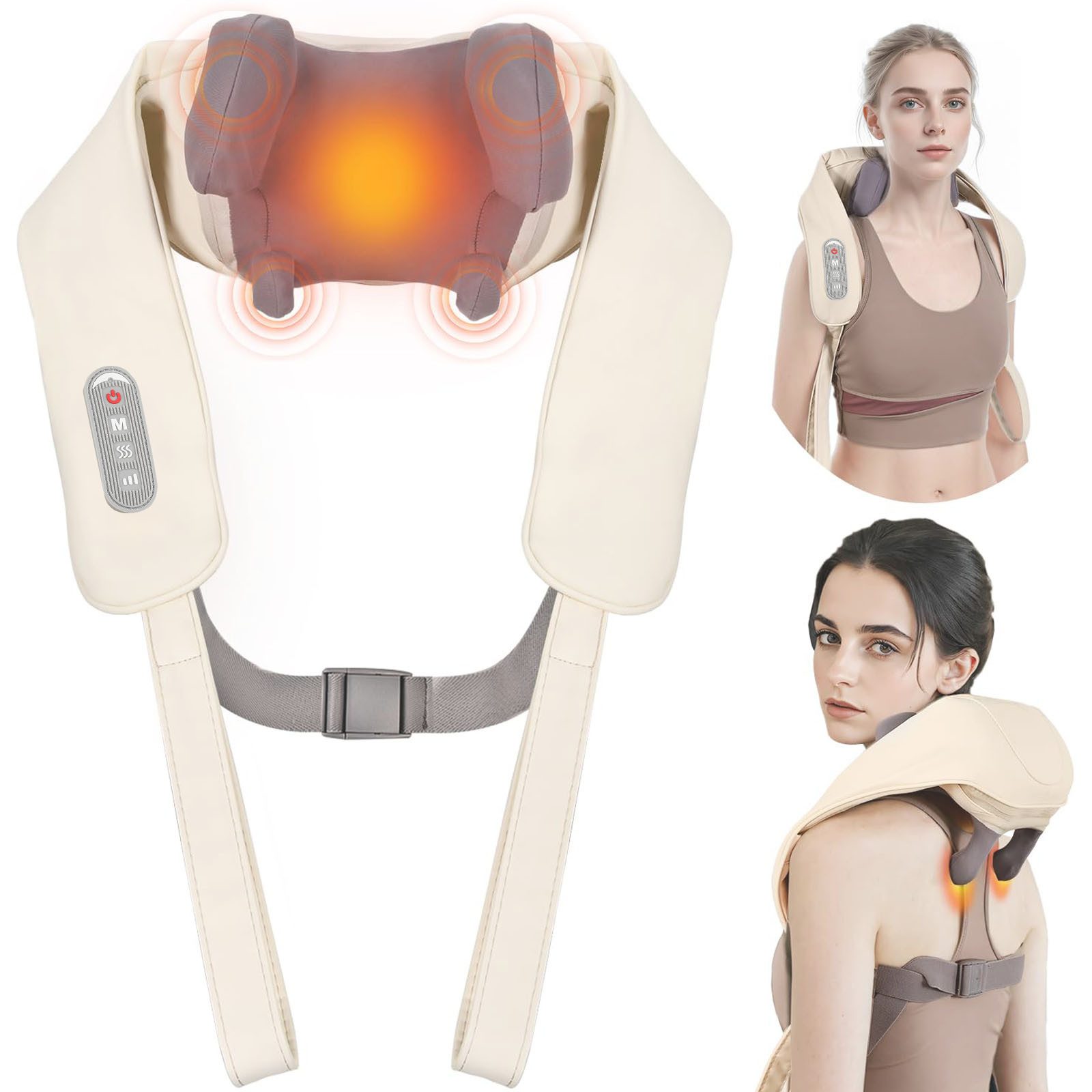 Nacken-Massagegerät Shiatsu Nackenmassagegerä Schulter Nacken 4D-Tiefengewebe-Knetmassage