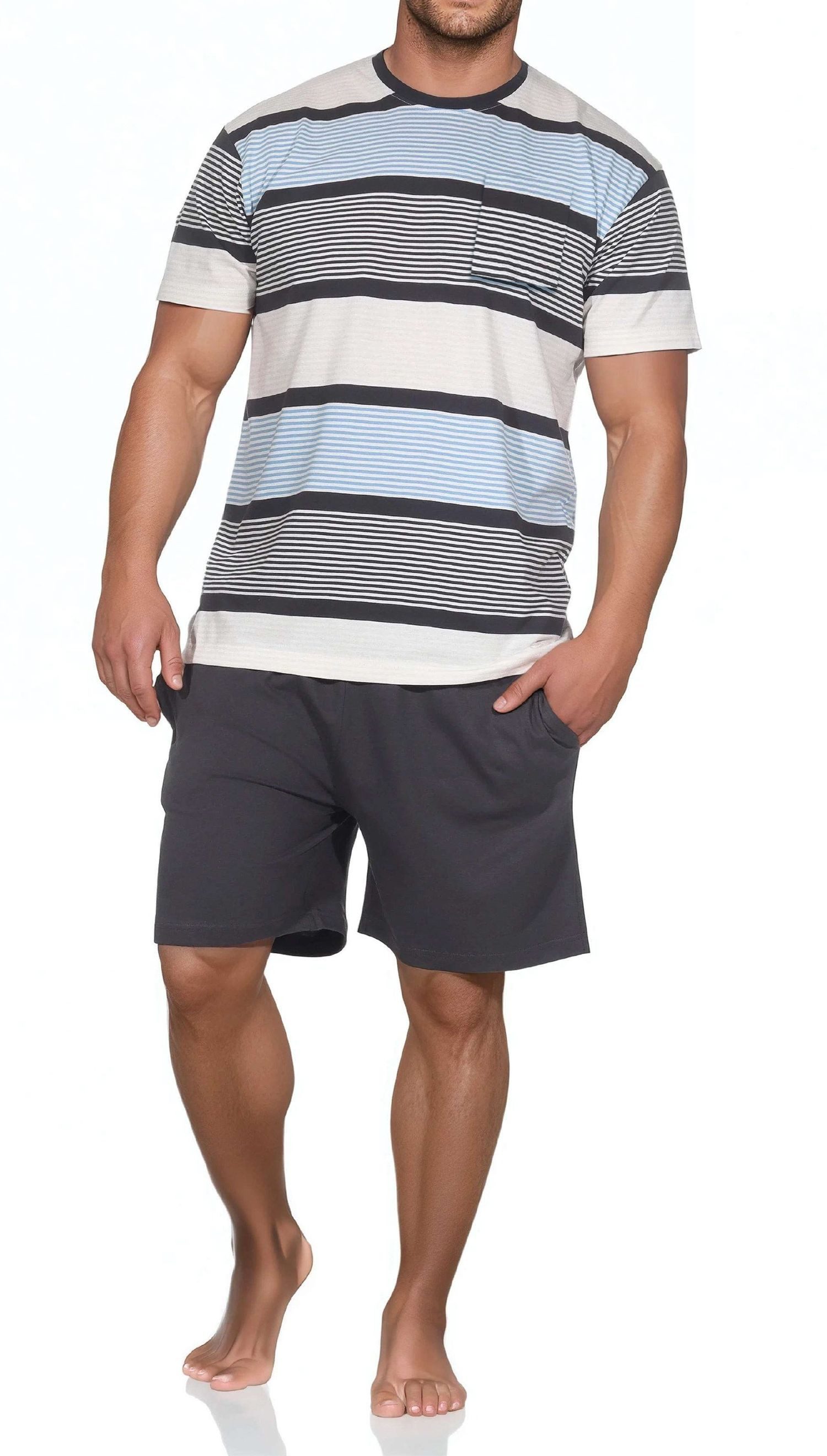 Normann Pyjama Normann Herren Pyjama kurzarm Shorty - auch in Übergröße erhältlich