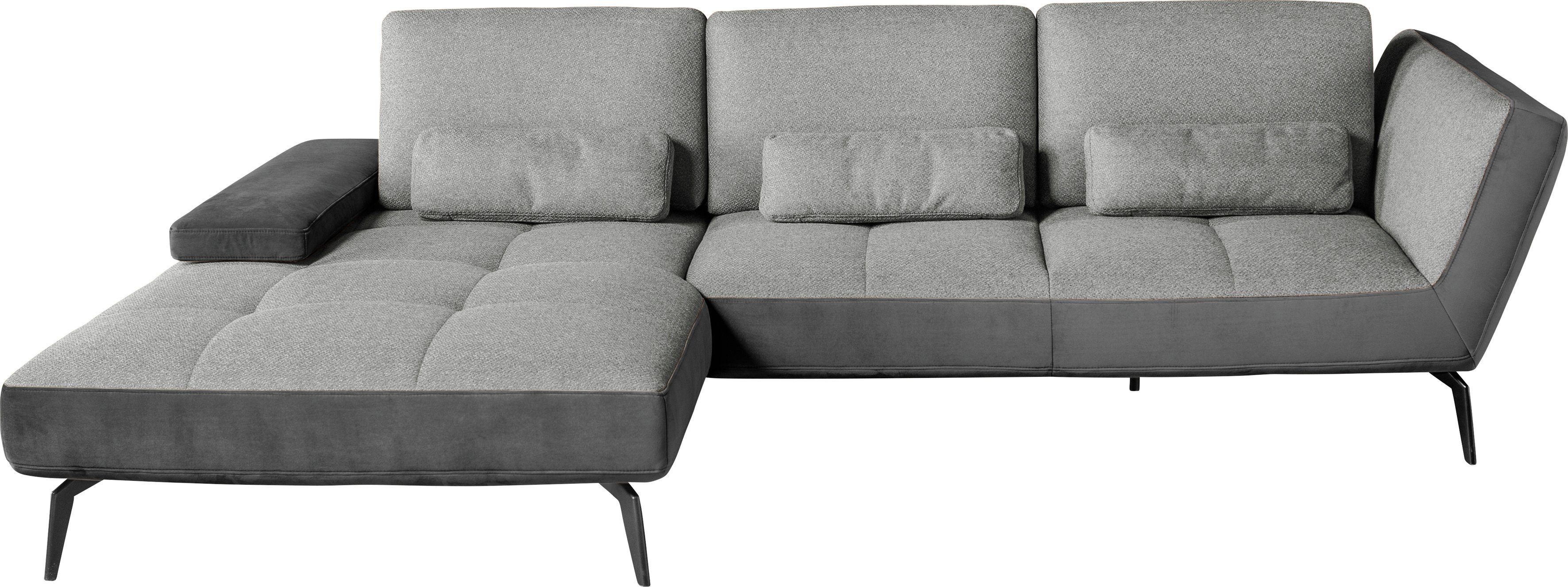 Nierenkissen set Ecksofa by inklusive one grau167/anthrazit96 Sitztiefenverstellung Musterring und 4300, SO