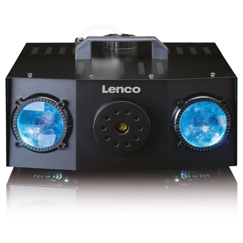 Lenco LED Discolicht LFM-220BK, Integriertes Lichtshow-Programm im Auto-  und Musikmodus, Matrix LED,Nebel-machine, Blau,Grün,Rot