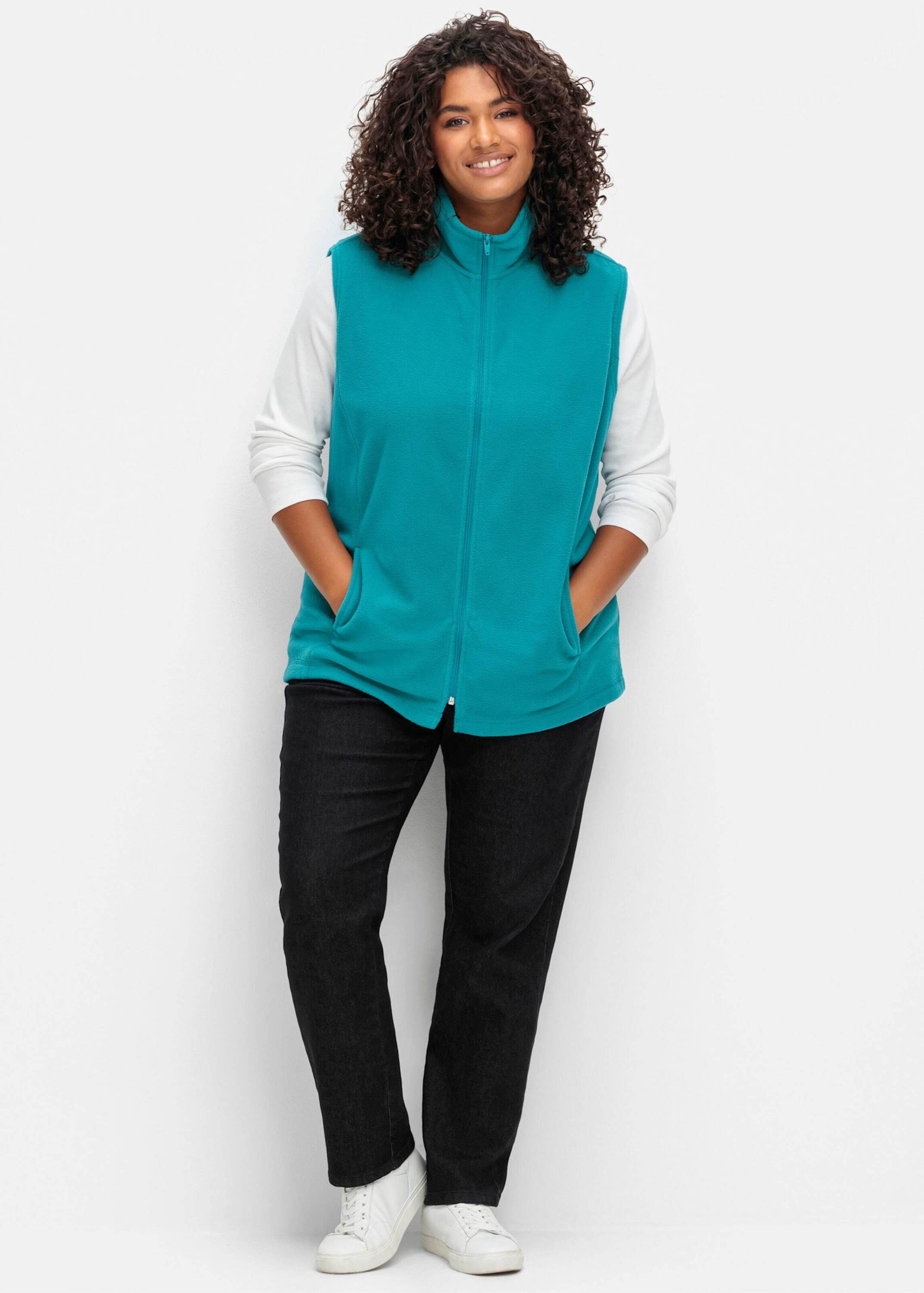 Sieh an! Fleeceweste Fleece-Weste Länge ca. 70 cm