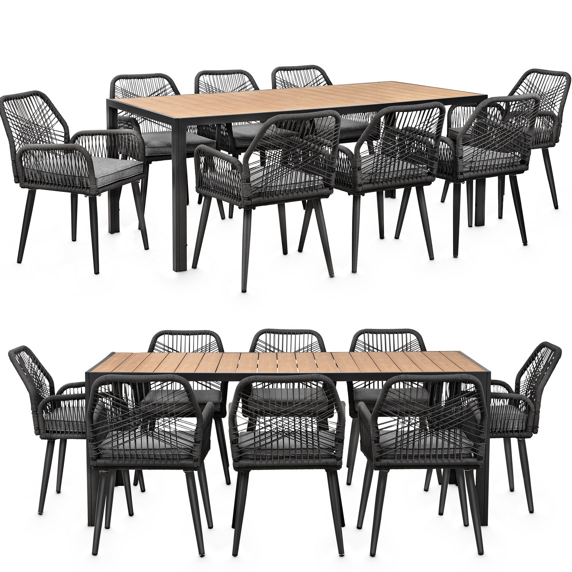 Swing&Harmonie Garten-Essgruppe für 6-8 Personen mit Tisch, Seilgeflecht-St günstig online kaufen