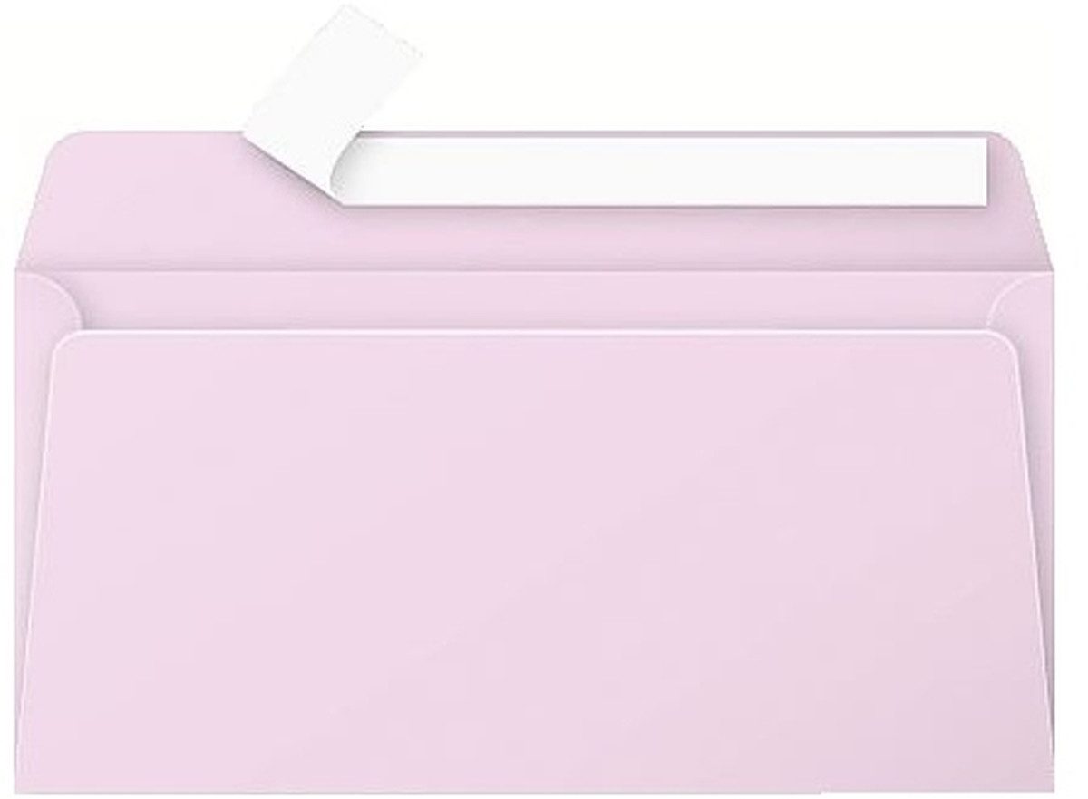 CLAIREFONTAINE Briefumschlag Briefumschlag Pollen DINlang 120g VE=20 Stück Haftklebung bonbonrosa