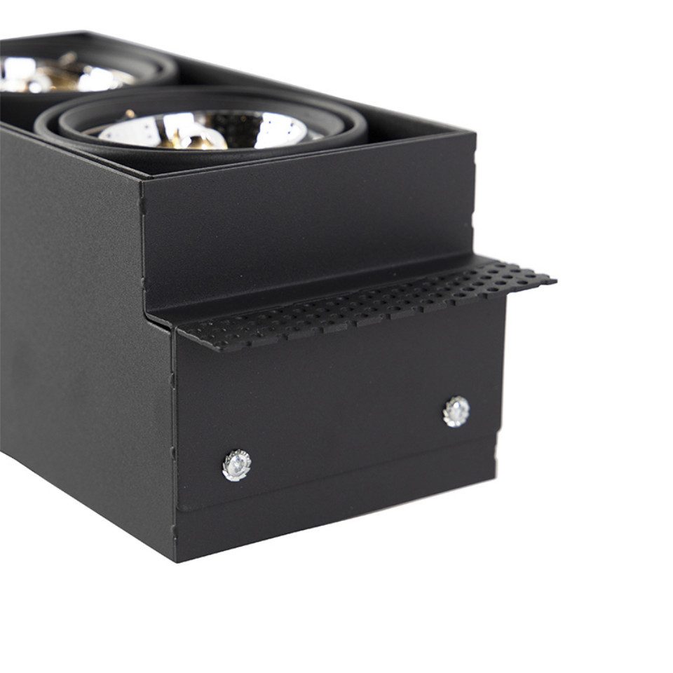 Qazqa LED Einbaustrahler Oneon, Dimmbar, LED wechselbar, Extra-Warmweiß, QAZQA Downlight, gu10, Schwarz, Stahl, Modern