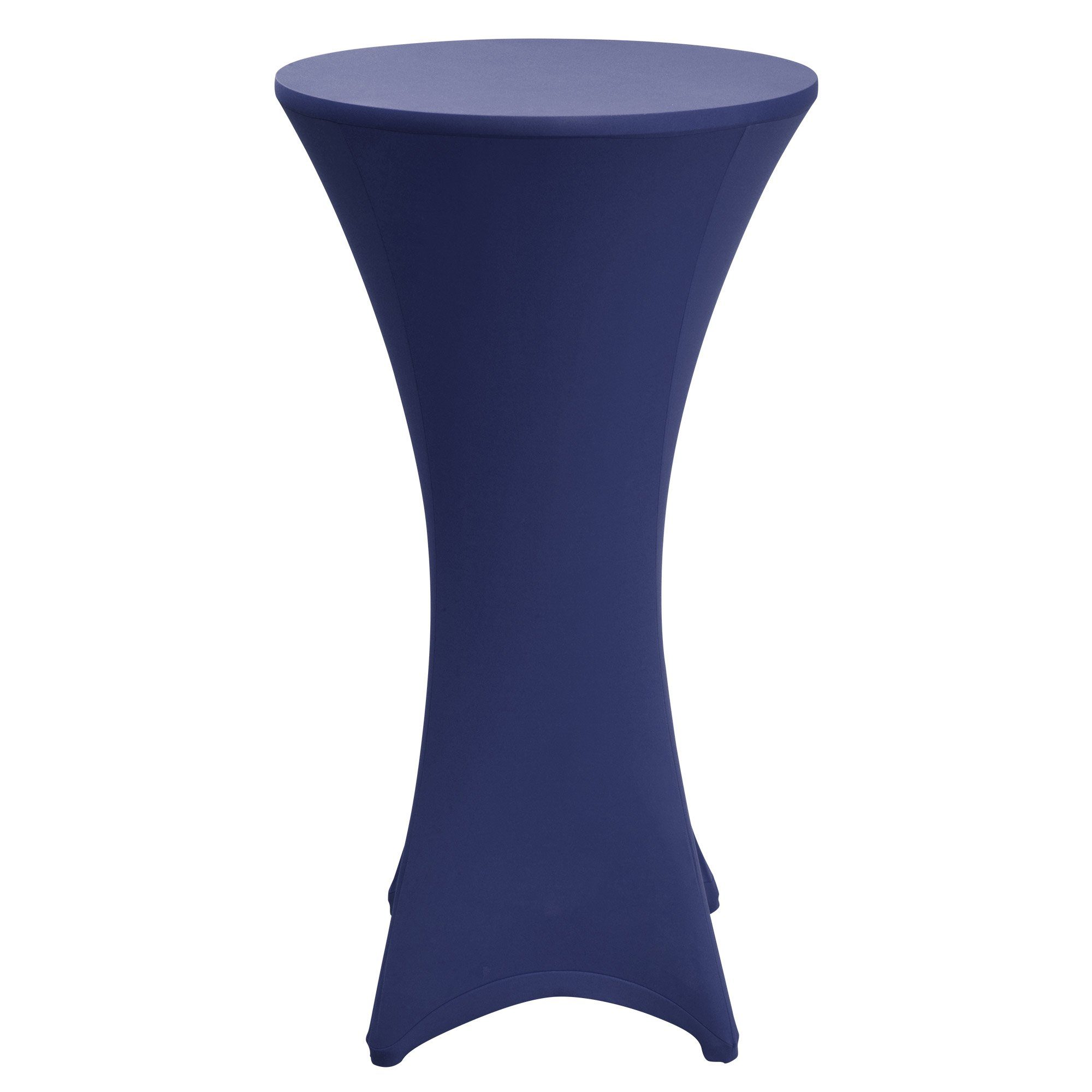 Beautissu Stehtischhusse Stretch Stehtisch Bistrotisch Husse, Ø70-75cm, Blau, Verstärkung im Fußbereich & 40°C waschbar, rutschfest & bügelfreie