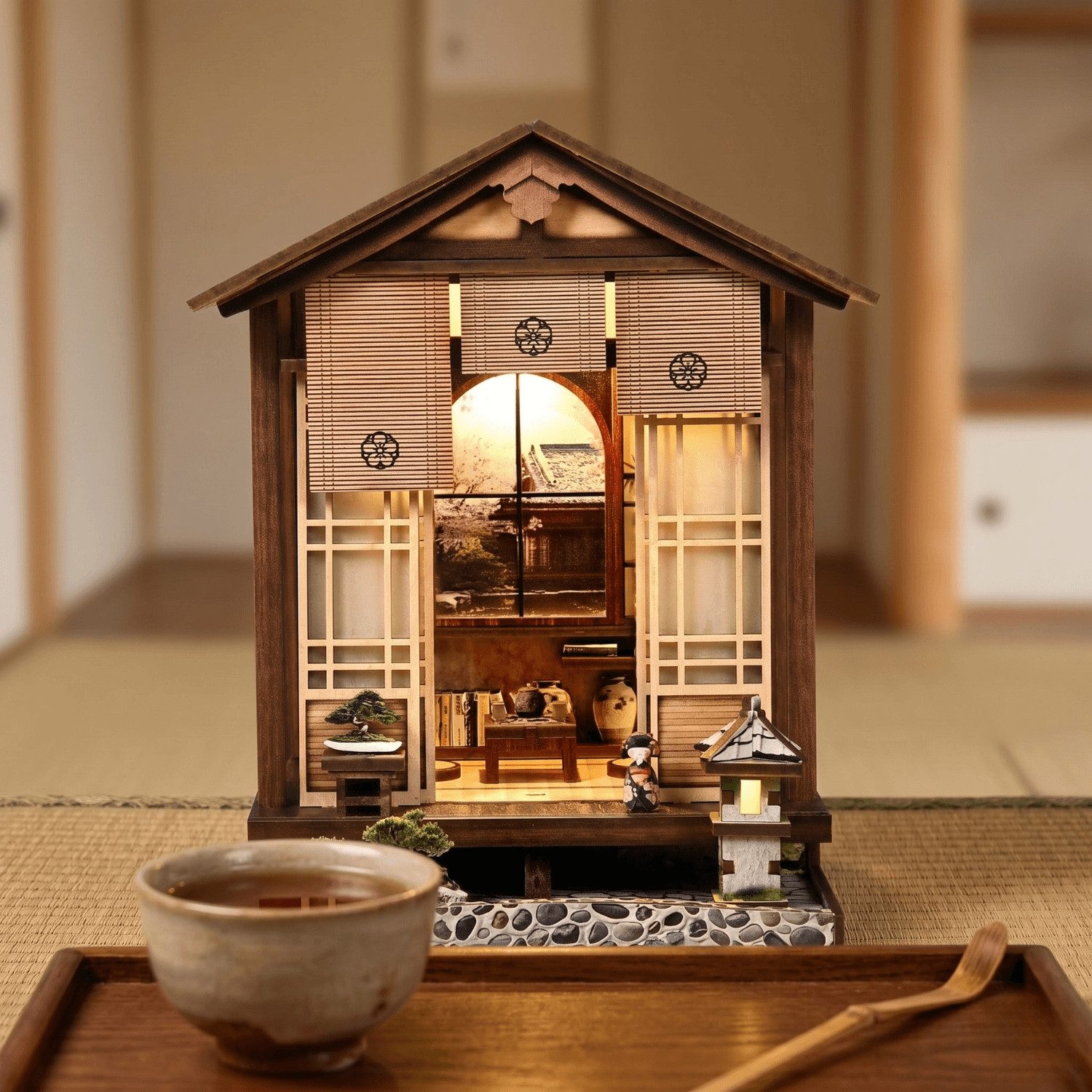 MagicHolz 3D-Puzzle Japanese Teahouse Miniaturhaus, 152 Puzzleteile