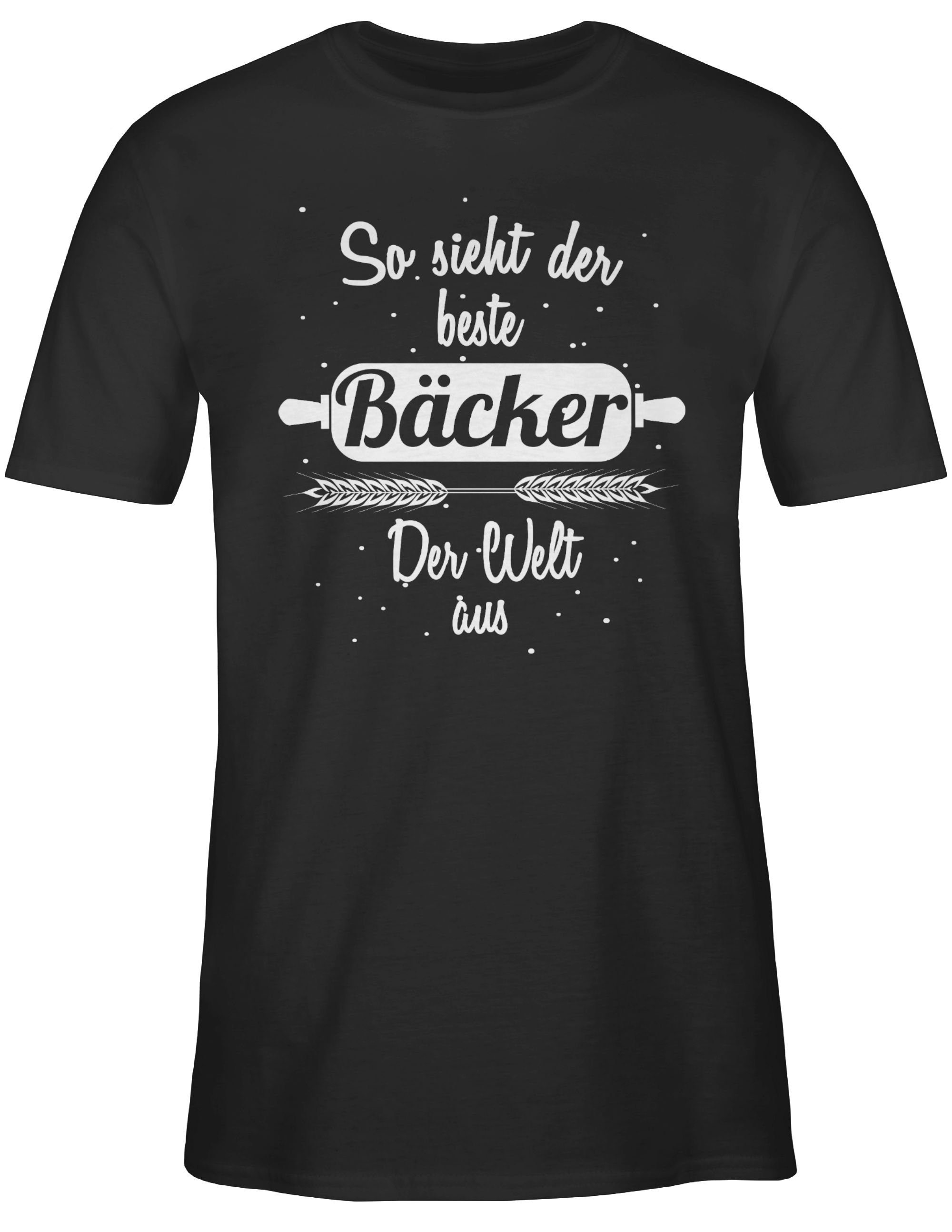 der und Shirtracer aus sieht der Beruf Schwarz Geschenke Job beste 1 T-Shirt So Welt Bäcker