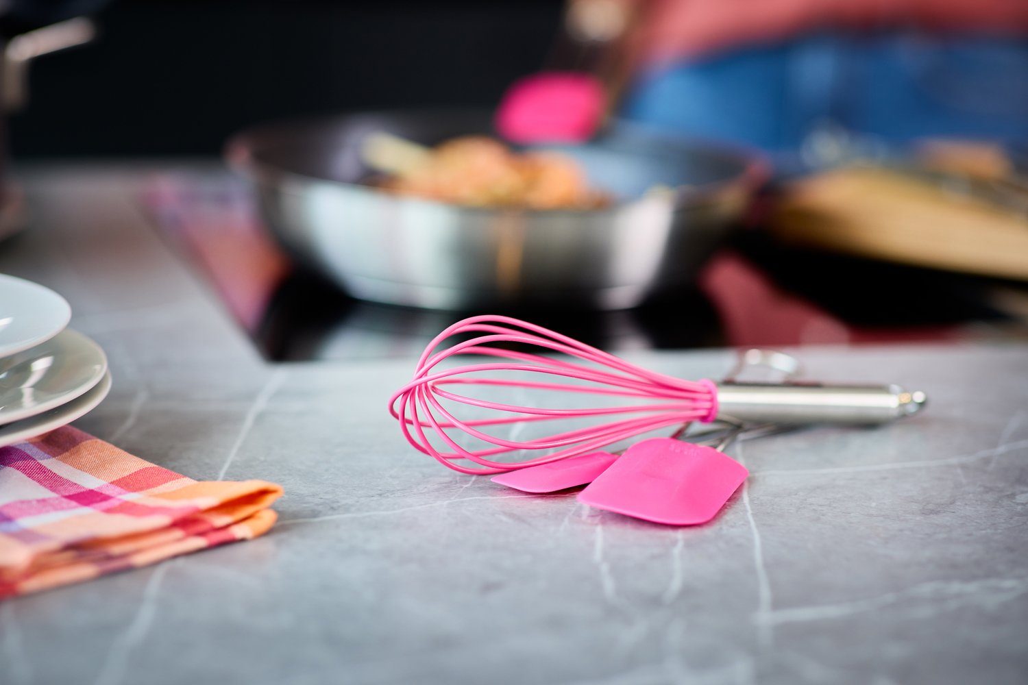 Silikon, Edelstahlgriff, Teigspachtel, pink, RÖSLE Teigschaber Edition, Charity Pink spülmaschinengeeignet