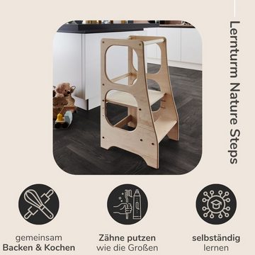 Sämann Kombihochstuhl Lernturm - Nature Steps - Montessori Küchenturm mit 3 Höhen