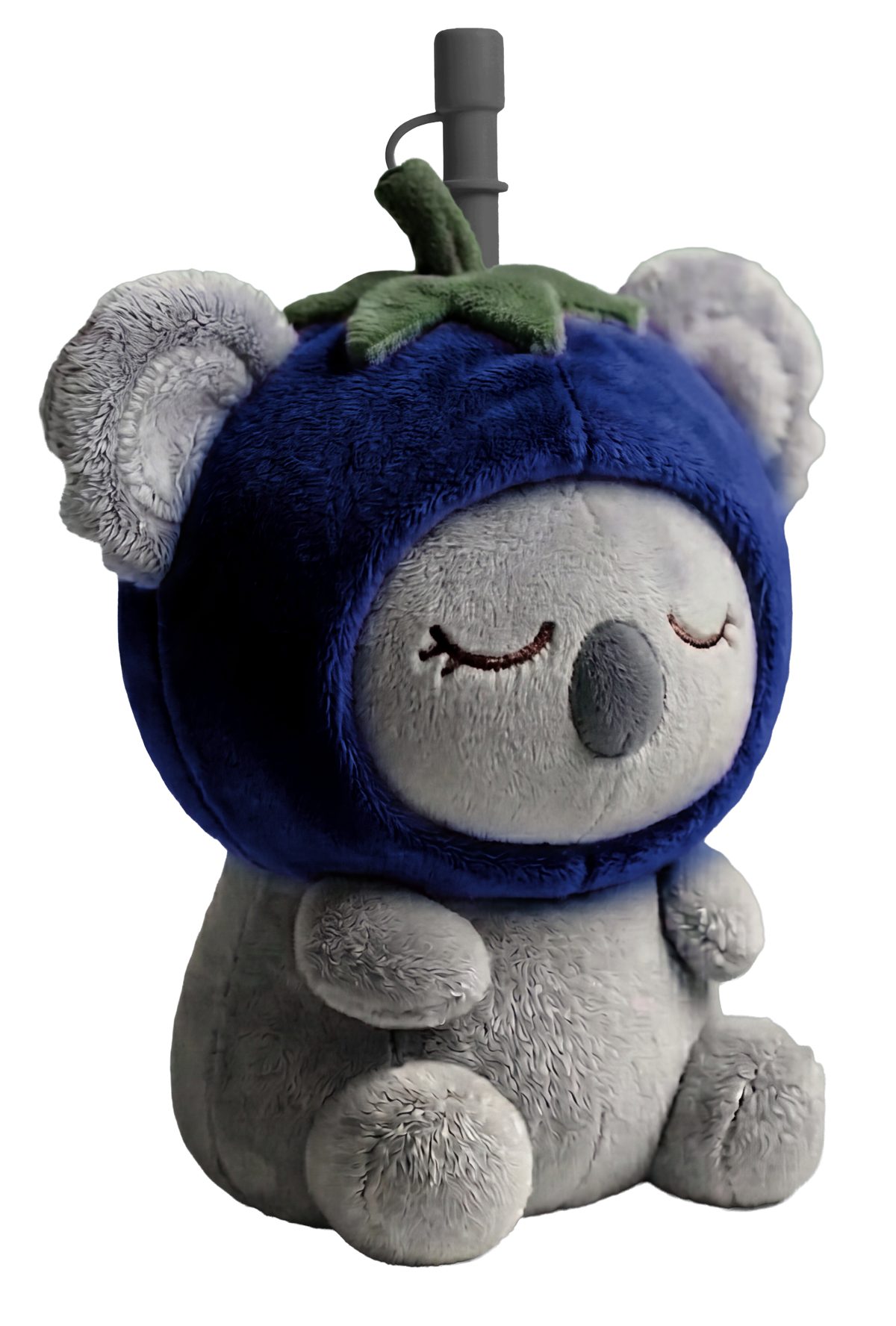 ASOBU Trinkflasche Plüsch-Strohhalmbecher Koala Blue, Edelstahl 360 ml, Umhängegurt
