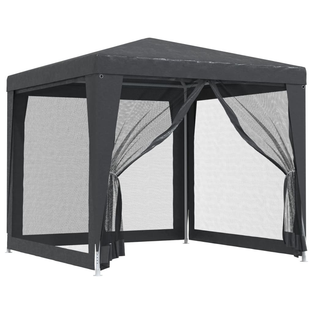 furnicato Partyzelt 250x250x245 cm Anthrazit mit wasserfestem HDPE-Dach