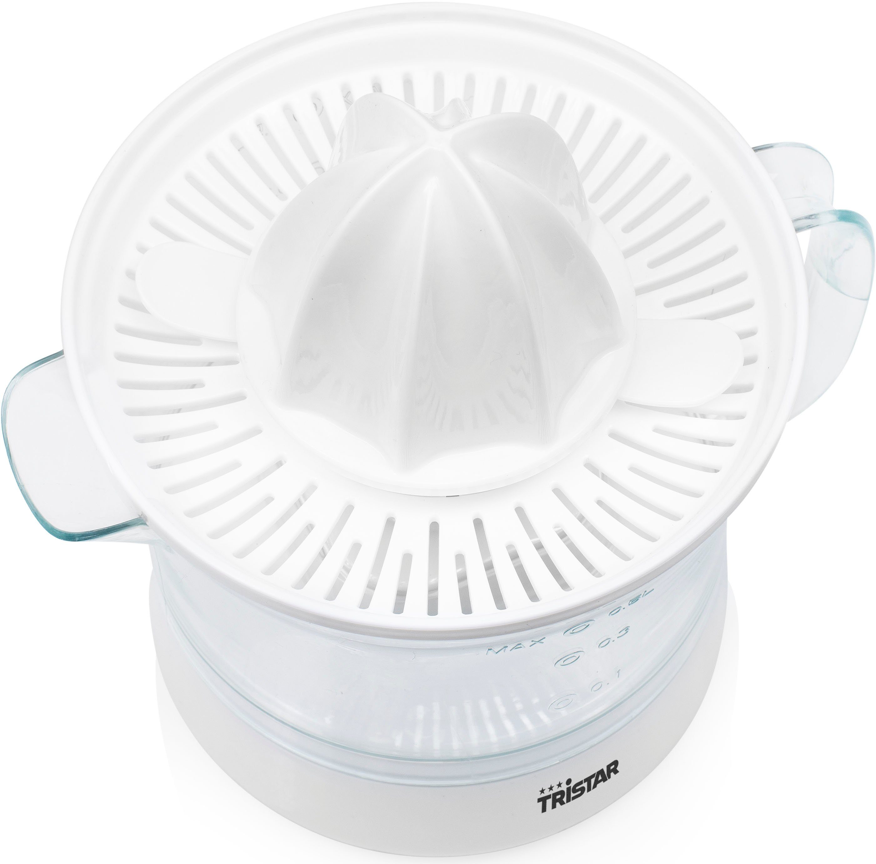 Tristar Zitruspresse CP-3005, 25 W, 0,5 Liter Inhalt, 2 Presskegel-Größen für jede Citrusfrucht, 25 Watt