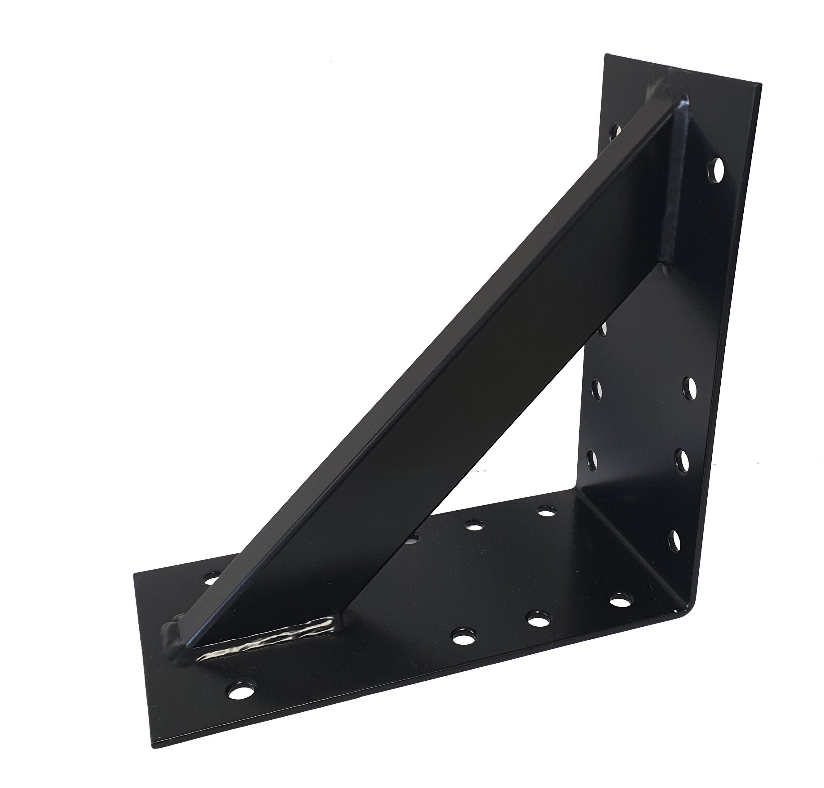 dynamic24 Holzkonstruktionsbeschlag, Stahl Winkel extra Holzverbinder 25x25x10 stark schwarz verstärkt