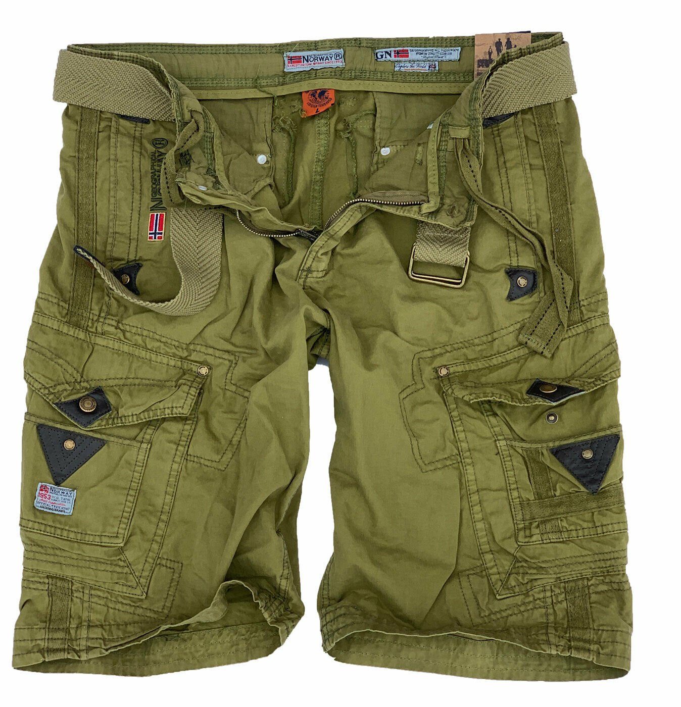 Geographical Norway Shorts Cargo Shorts kurze Hose knielang Short Bermuda Sommer Urlaub Freizeit mastic | Shorts