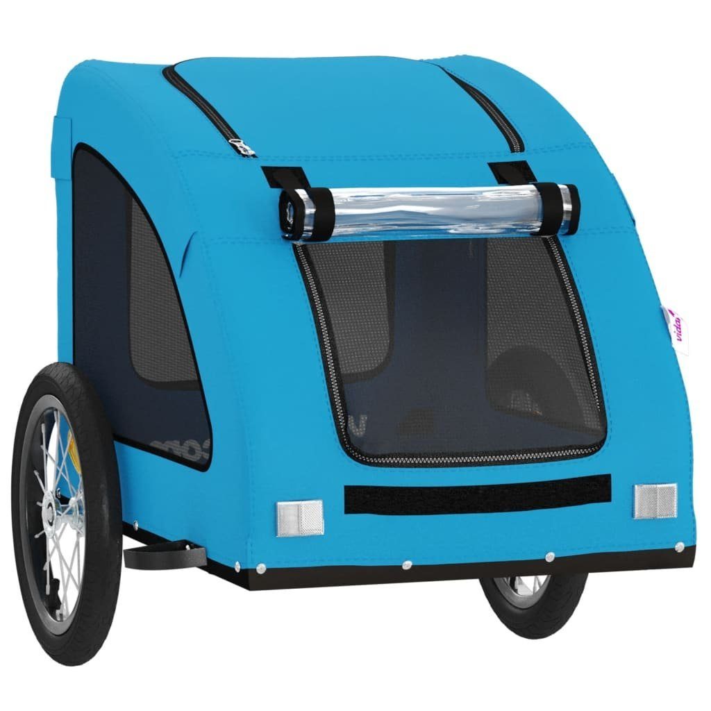 vidaXL Bicycle Dog Trailer 45 kg Bicycle Trailer for Dogs Blue Oxford Fabric and Iron