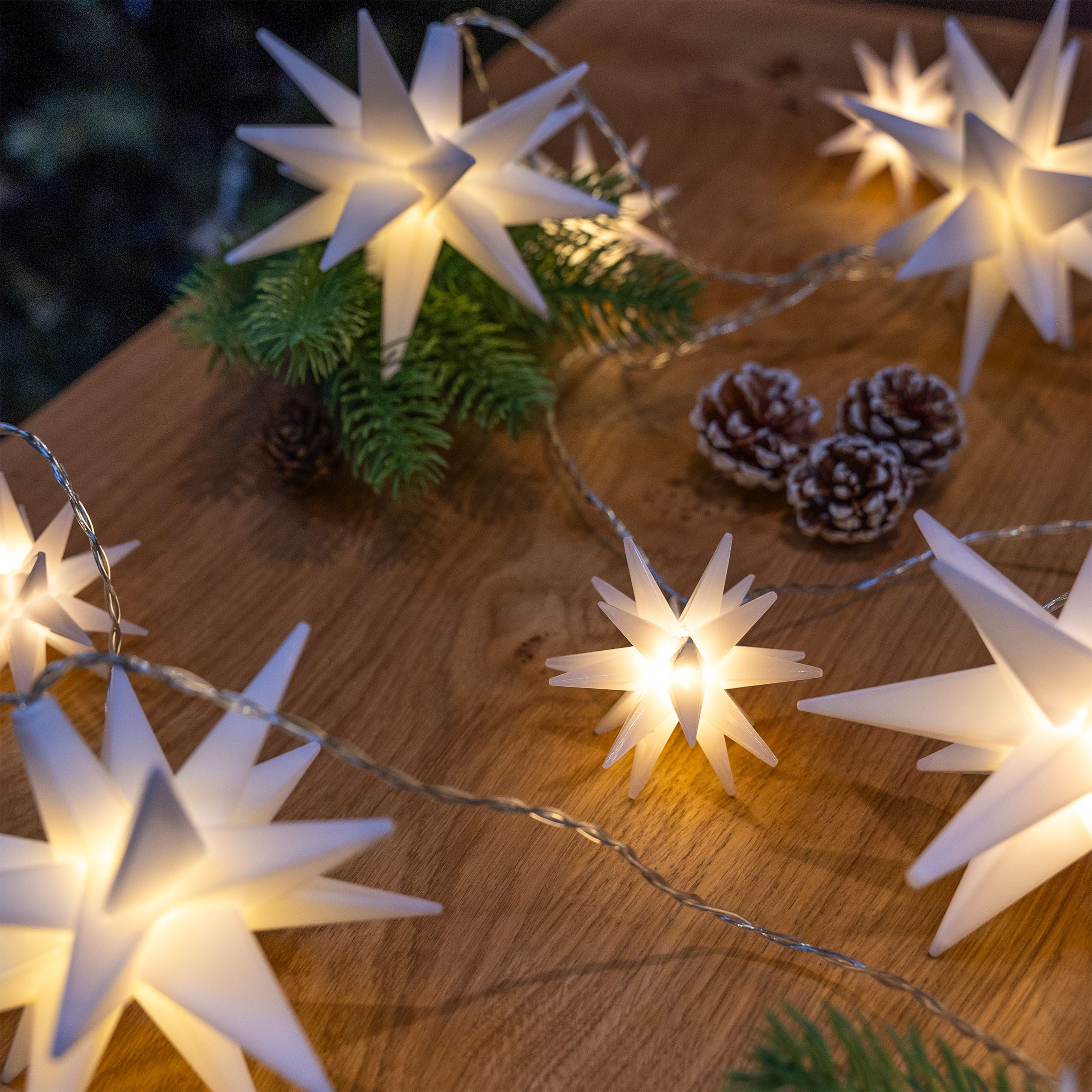 my home LED-Lichterkette Belya, 10-flammig, mit Fernbedienung, einfache Änderung der Funktionen, warmweiß