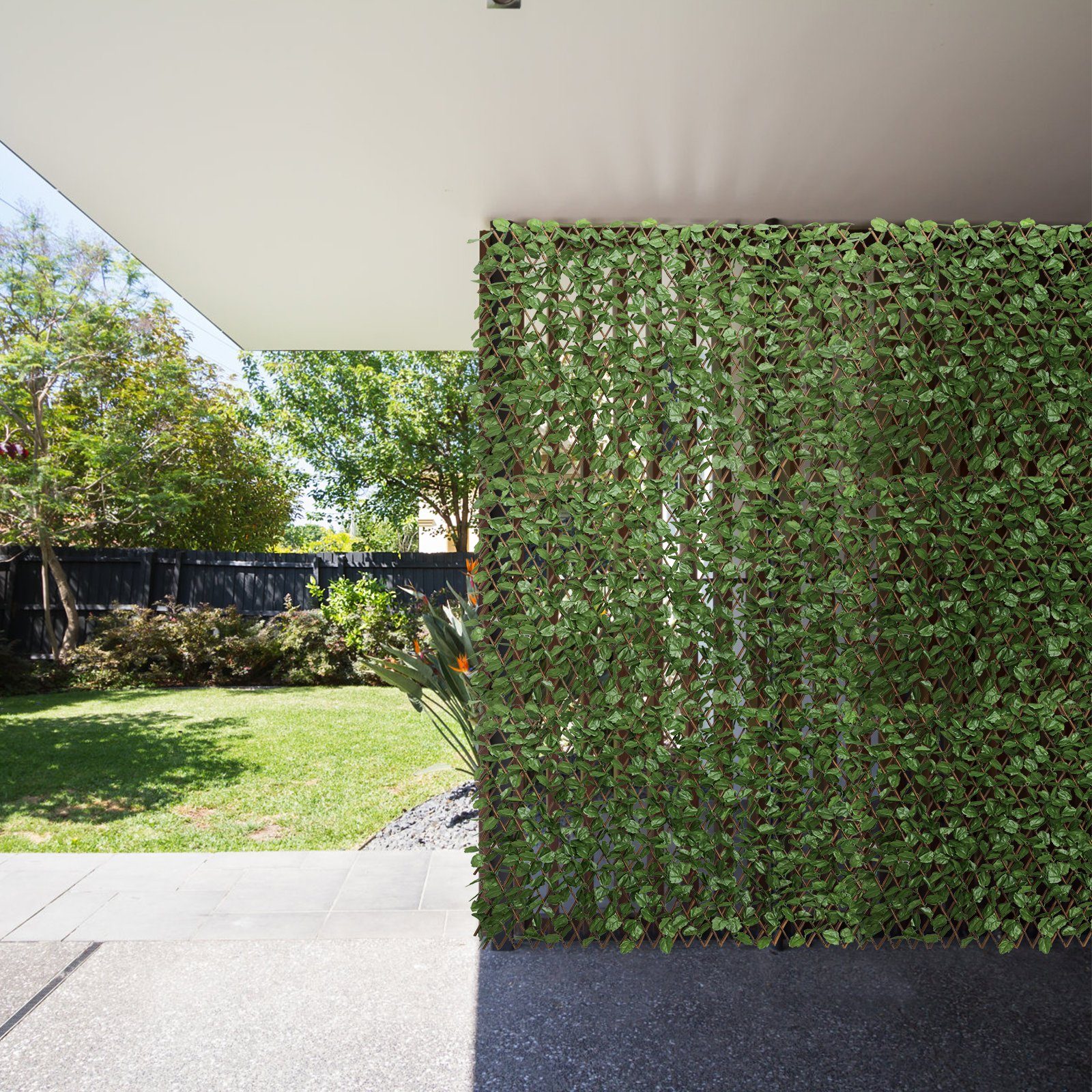 Kunstpflanze Künstliches Pflanzenwand, COSTWAY, für Garten 29x127cm/255x79cm Dekor