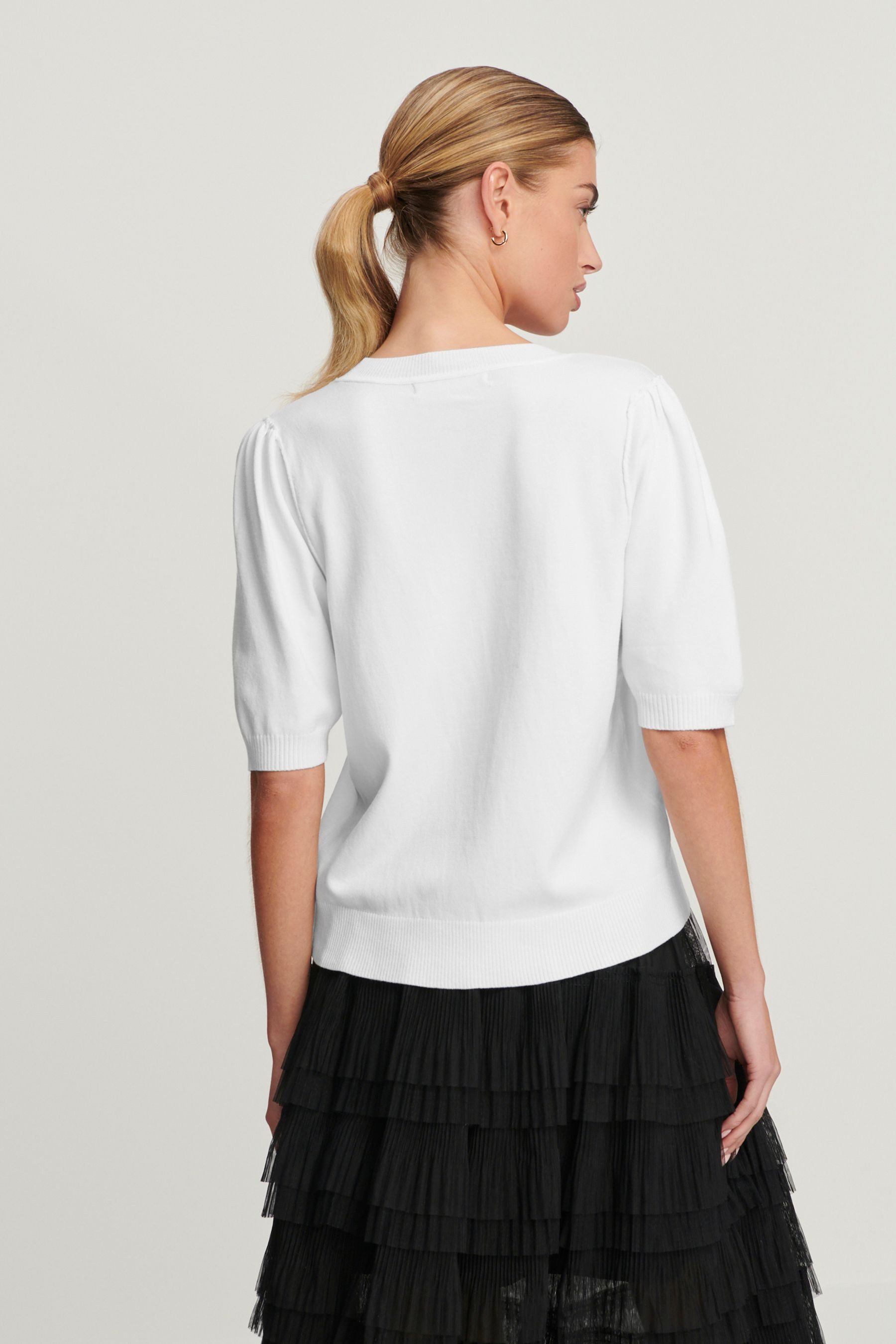 Next T-Shirt Kurzärmliges Strickoberteil mit Rundhals günstig online kaufen