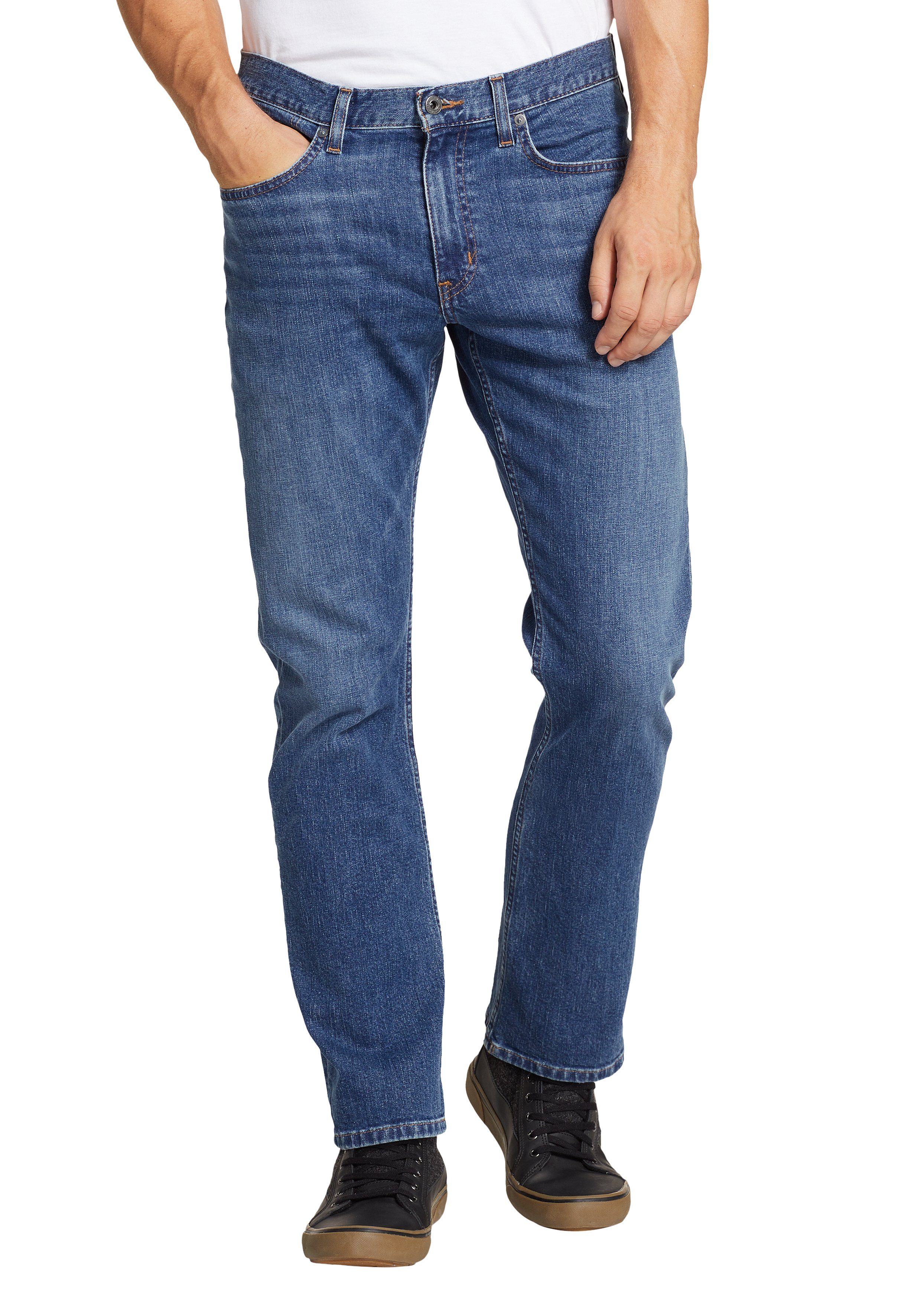 Eddie Bauer Straight-Jeans Flex - Straight Fit Stretch Meridianblau