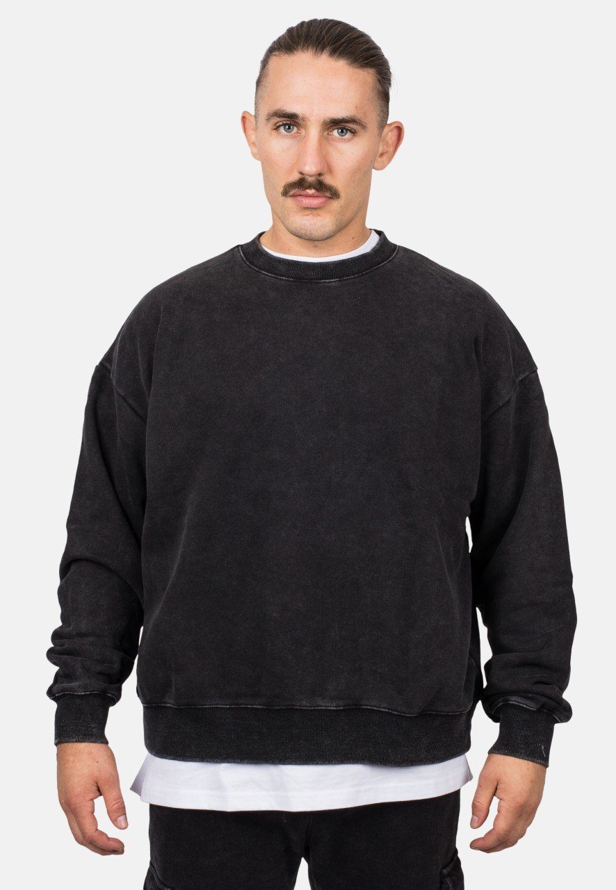 - Sweater Blackskies Heavyweight X-Large Schwarz Vintage Hoodie Crewneck Oversized