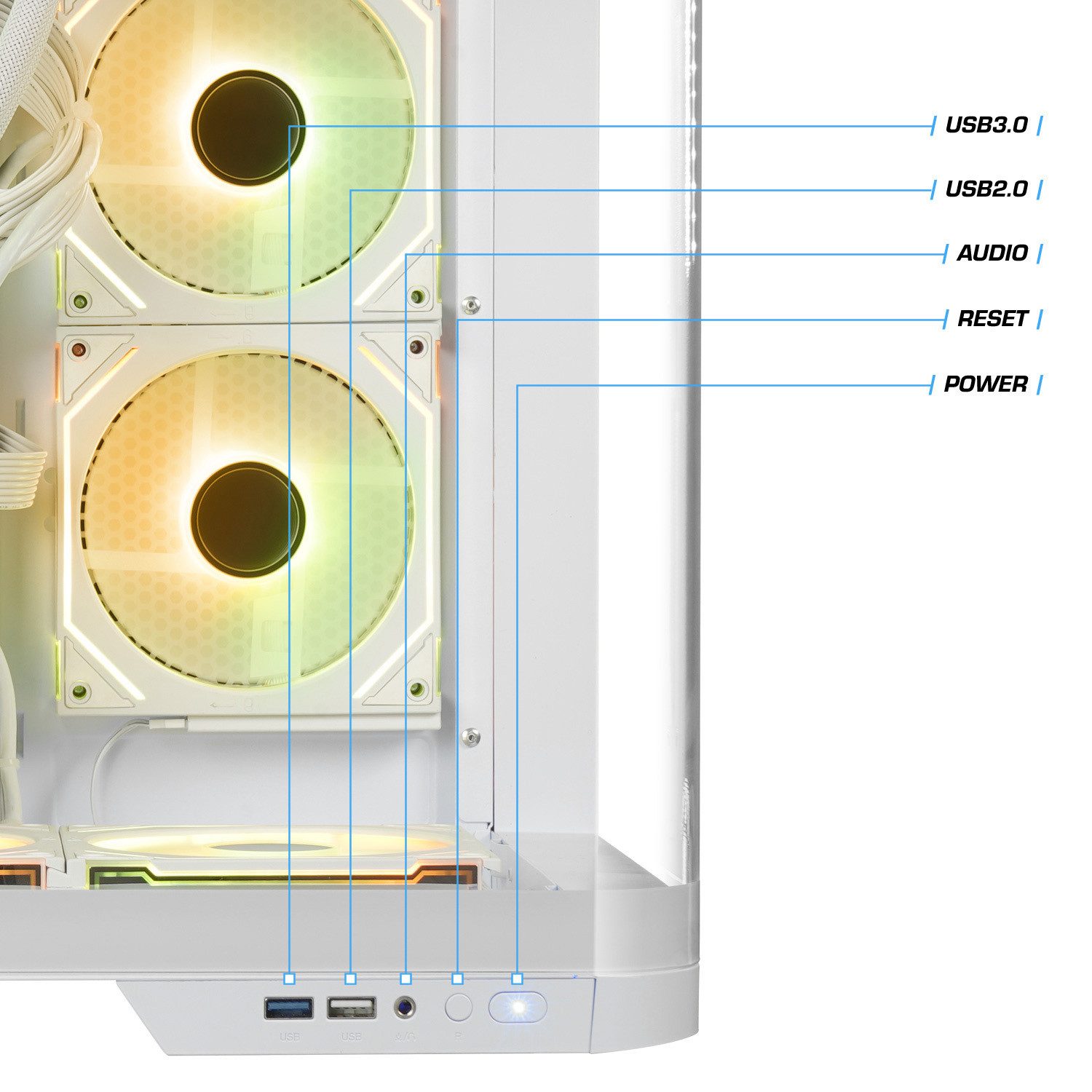Kiebel Curve Elite Plus Gaming-PC (AMD Ryzen 7 AMD Ryzen 7 7800X3D, RTX 5070, 32 GB RAM, 1000 GB SSD, Wasserkühlung, WLAN, RGB-Beleuchtung) – Bild 2 von 5