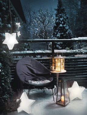 Licht-Erlebnisse Außen-Stehlampe STAR, ohne Leuchtmittel, Wegeleuchte Weiß Stern dekorativ E27 IP44 Modern Balkon