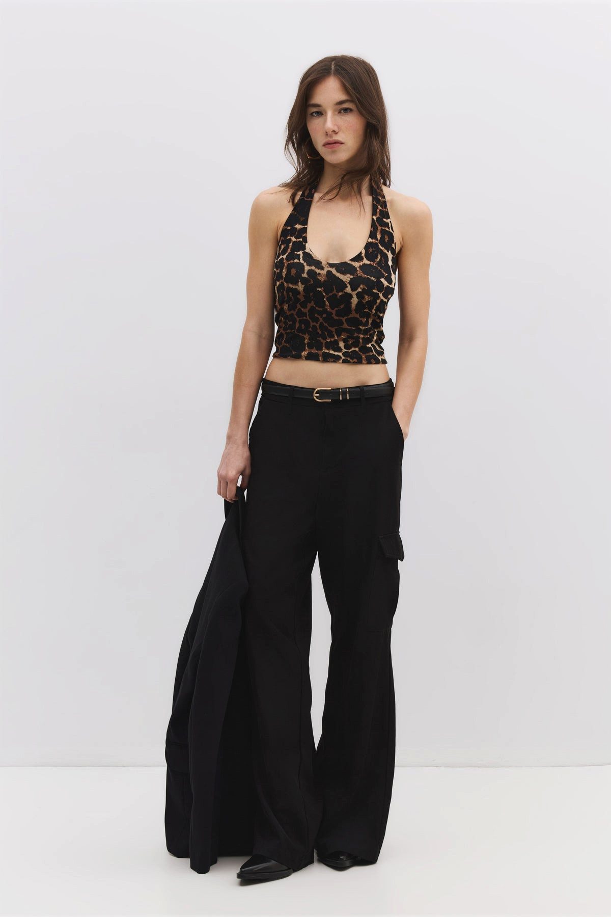 No Matter What Blusentop Leopardenmuster-Crop-Bluse günstig online kaufen