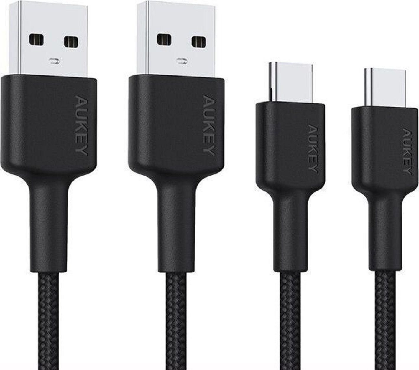 AUKEY CB-CMD29 Adapter, 2x 2m schwarz USB A Kabel auf USB C3.2 Gen 1