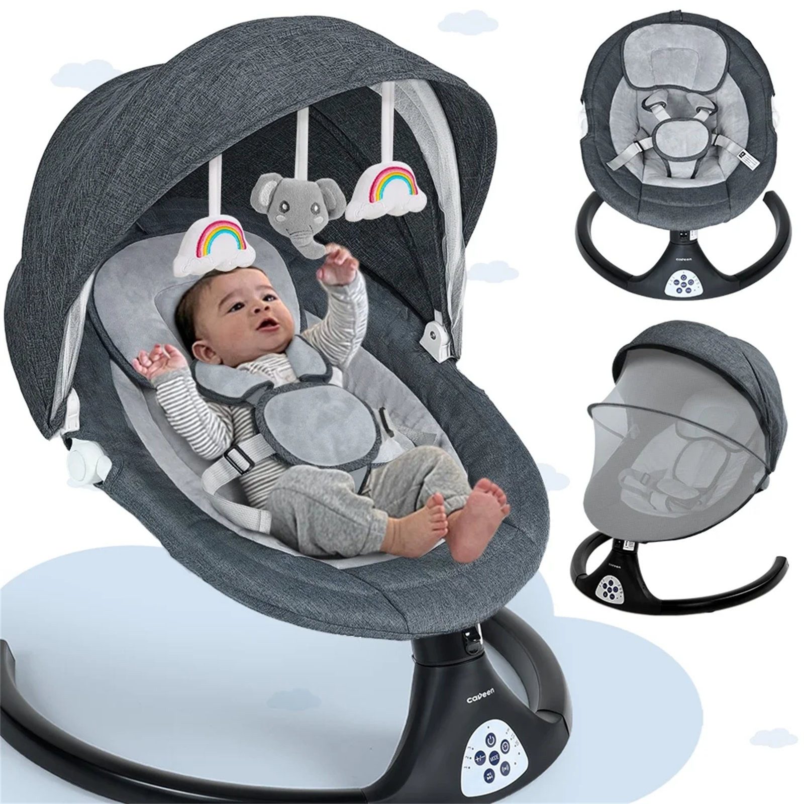 Insma Babyschaukel 5 Gang Elektrische bluetooth-Babywippe, mit 10 Liedern u günstig online kaufen