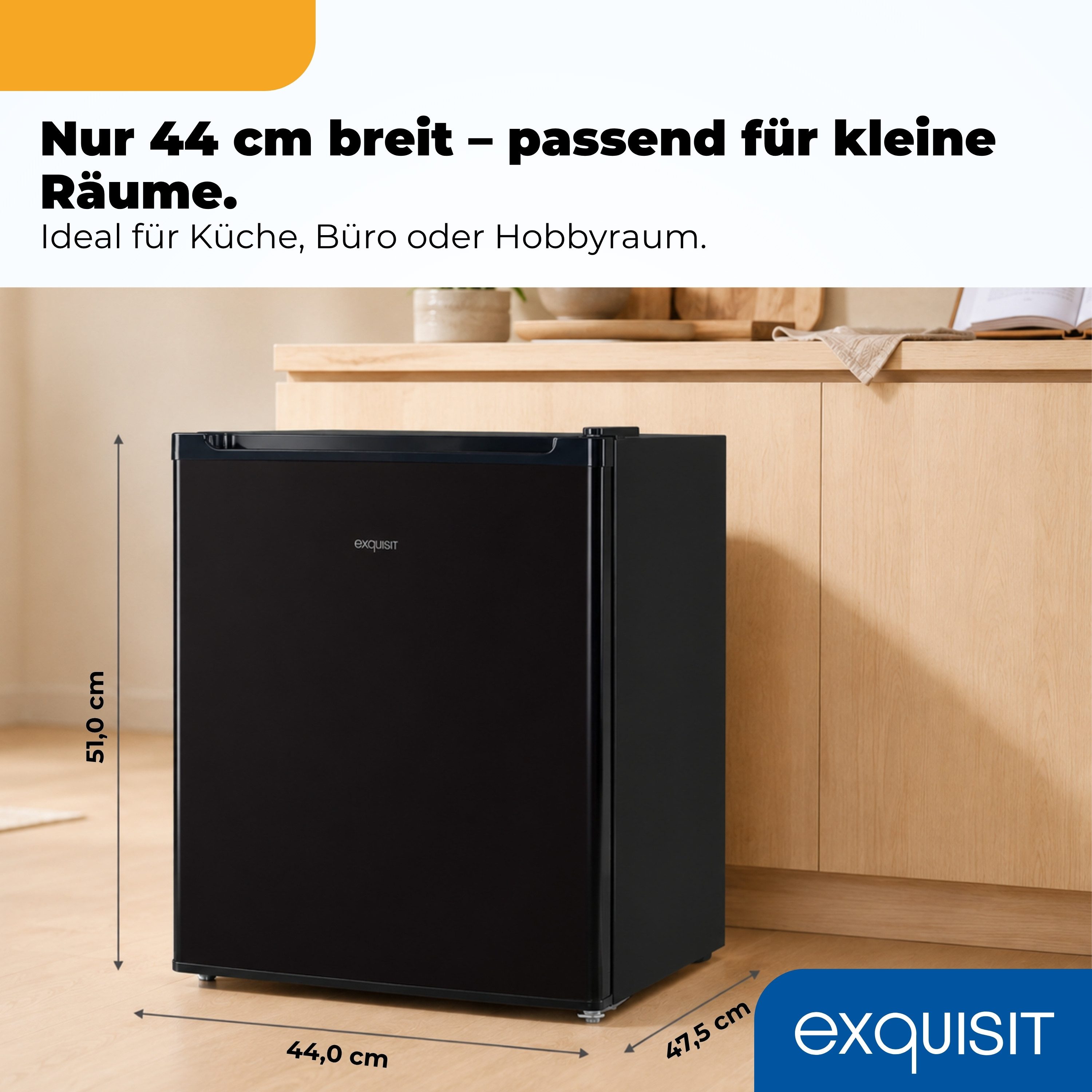 exquisit Gefrierschrank GB05-040E, Mini-Gefrierschrank, kompakt und platzsparend, 4-Sterne Gefrieren