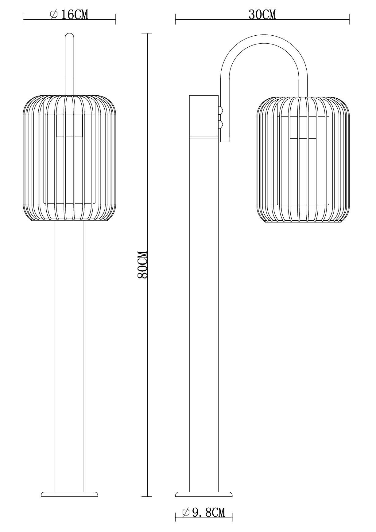 Außenleuchte Außenleuchte, ADELHEID Wandleuchte LBH LEUCHTEN GLOBO Lighting GLOBO cm cm) 30x16x80 30x16x80 (LBH