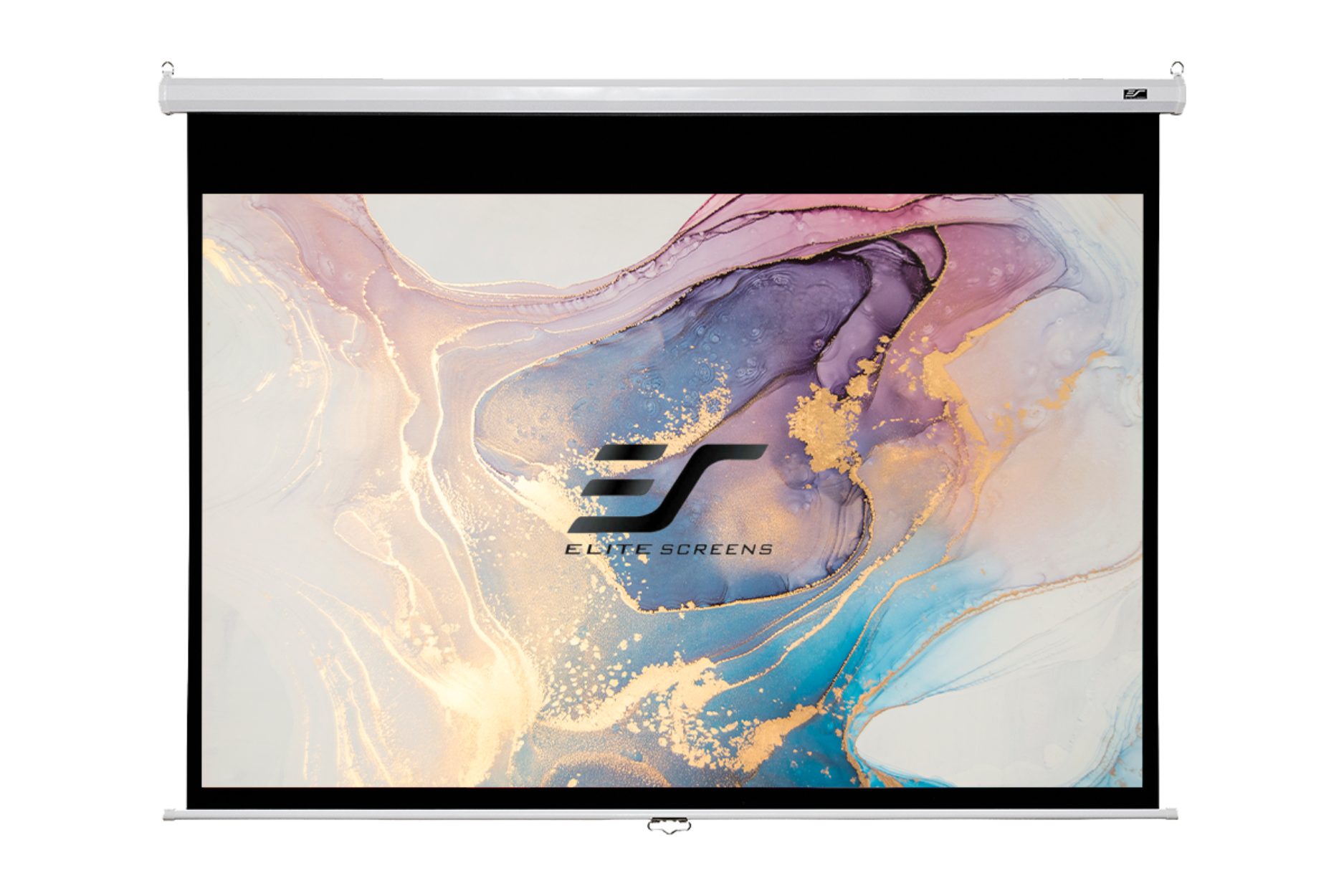 ELITE SCREENS MANUELLE ROLLOLEINWAND Rolloleinwand (Weiß / 16:9 / 266 x 150 (Vorlauf 60cm)-MaxWhite)