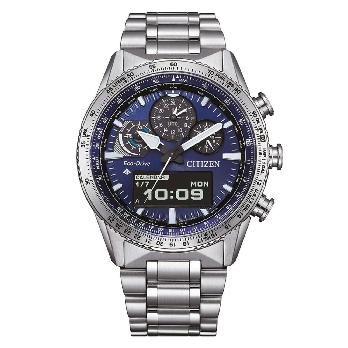 Citizen Solaruhr JV2000-51L, Eco-Drive Promaster Sky Herren Flieger-Uhr Blau