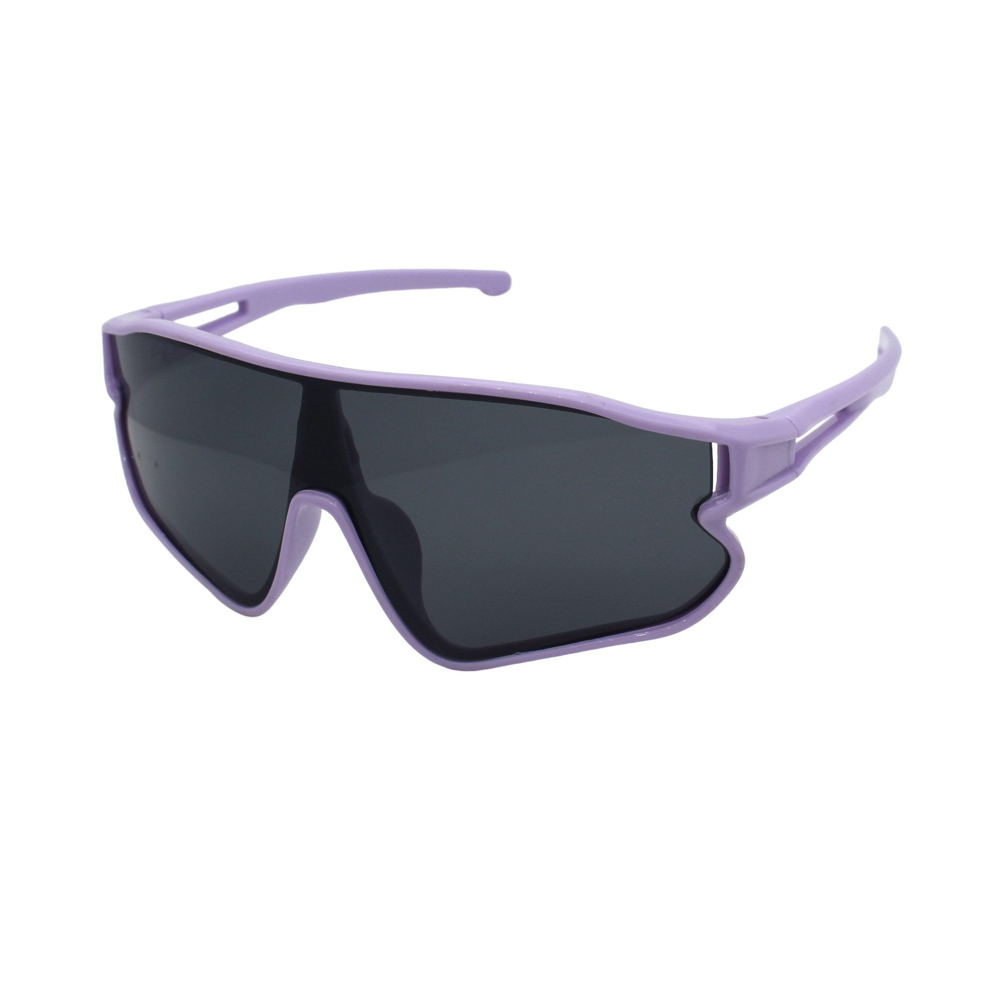 Vaccari-design Sonnenbrille Kinder Radbrille 7 bis 13 Jahre Jungen Mädchen Sportbrille UV400 Markenbrille Grün oder Lila mit Brillenbeutel