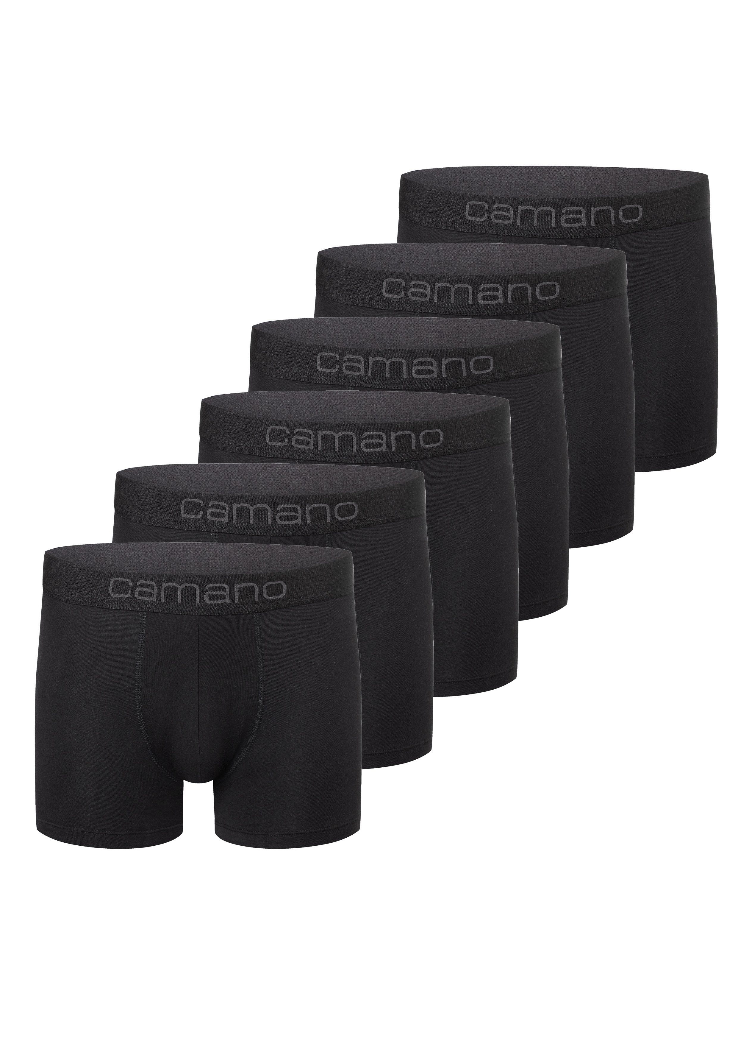 6er-Pack (BCI) mit im schwarz Baumwolle Camano Comfort praktischen Boxershorts (6-St) nachhaltigerer