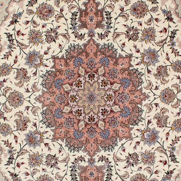 Orientteppich Perser - Täbriz - Royal - 205 x 154 cm - beige, morgenland, rechteckig, Höhe: 7 mm, Wohnzimmer, Handgeknüpft, Einzelstück mit Zertifikat