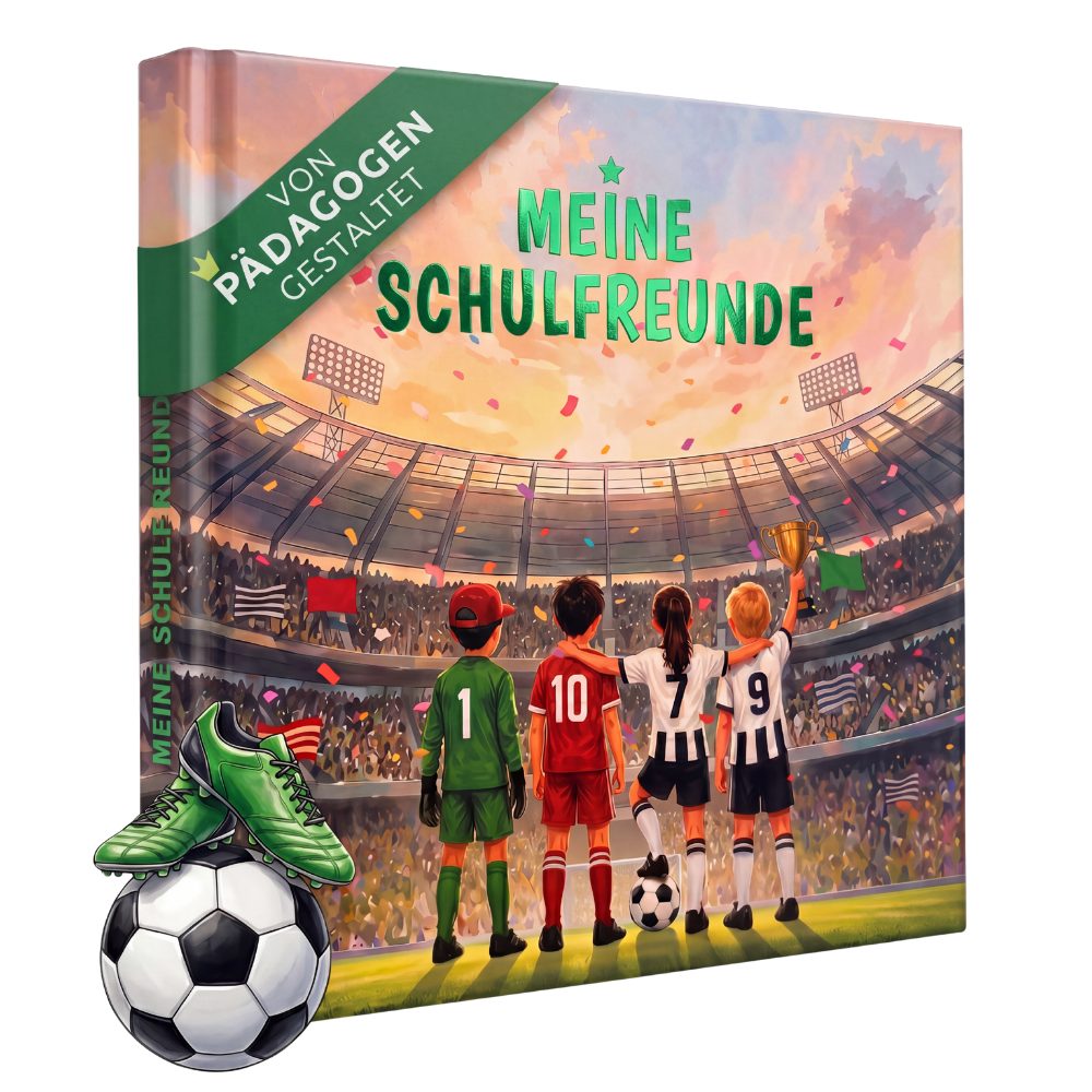 Eulentaler Freundebuch Junge (Schule) I von Pädagogen gestaltet, Autos, Monstertrucks & Goldprägung, Geschenk für Schulkinder