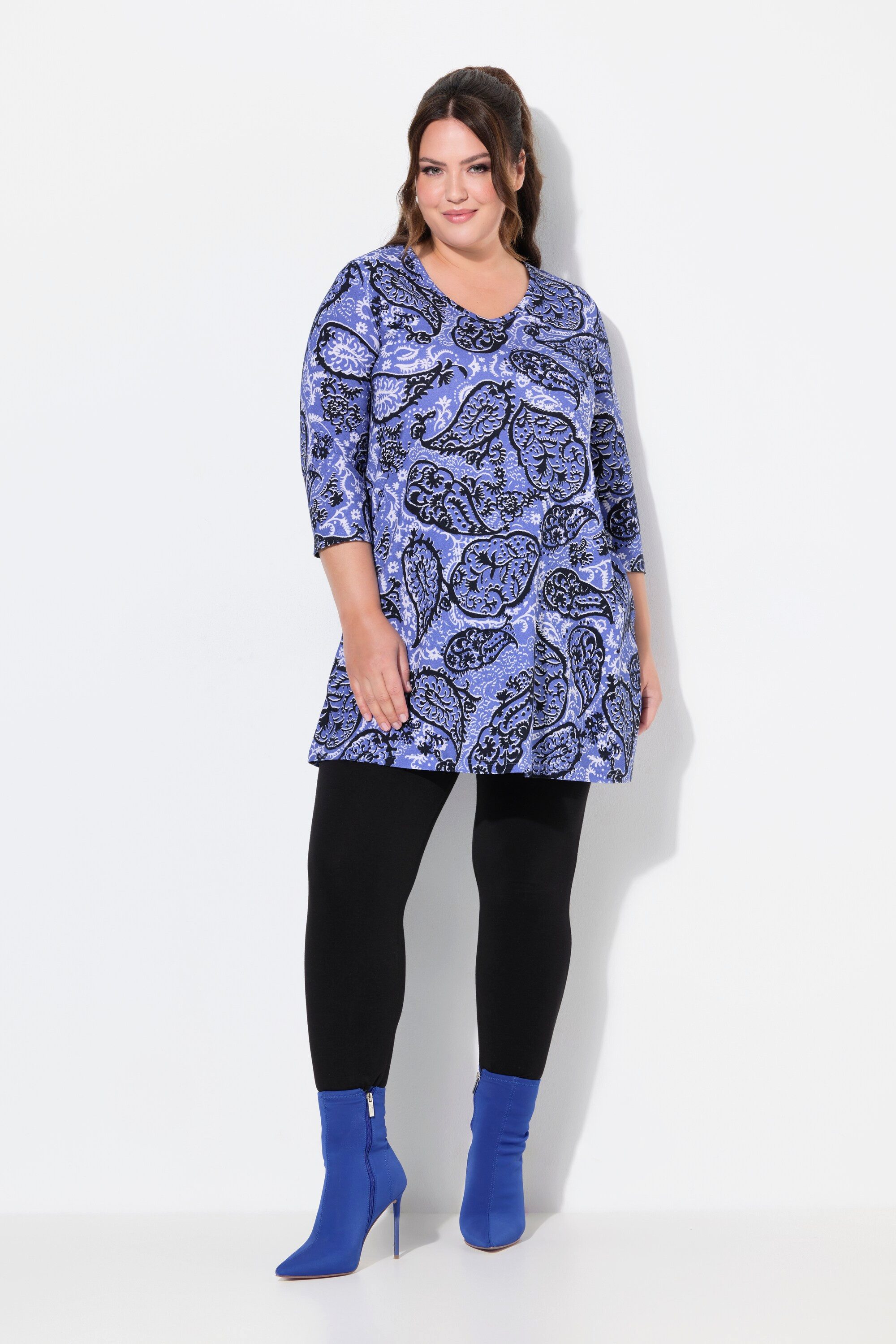 Ulla Popken Longshirt Longshirt Paisley A-Linie günstig online kaufen