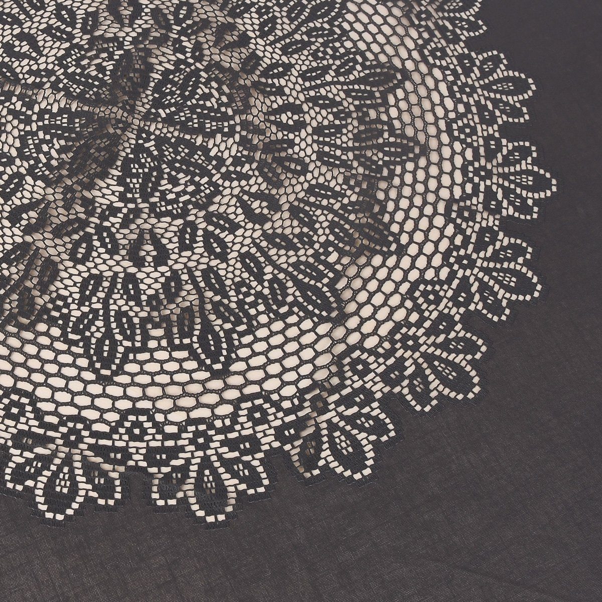 SCHÖNER LEBEN. Tischdecke Tischdecke Outdoor Häkelspitze Amira dunkelgrau 1 günstig online kaufen