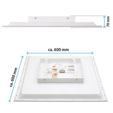 Maxkomfort Deckenleuchten APL, CCT, LED fest integriert, Warmweiß, 3000K, Neutralweiß, 4000K, Tageslichtweiß, Kaltweiß, 6000K, RGB, Deckenleuchte, Deckenlampe, Farbwechsel, RGB, dimmbar, Fernbedienung, Modern, IP20, CCT, eckig, 36W, flach