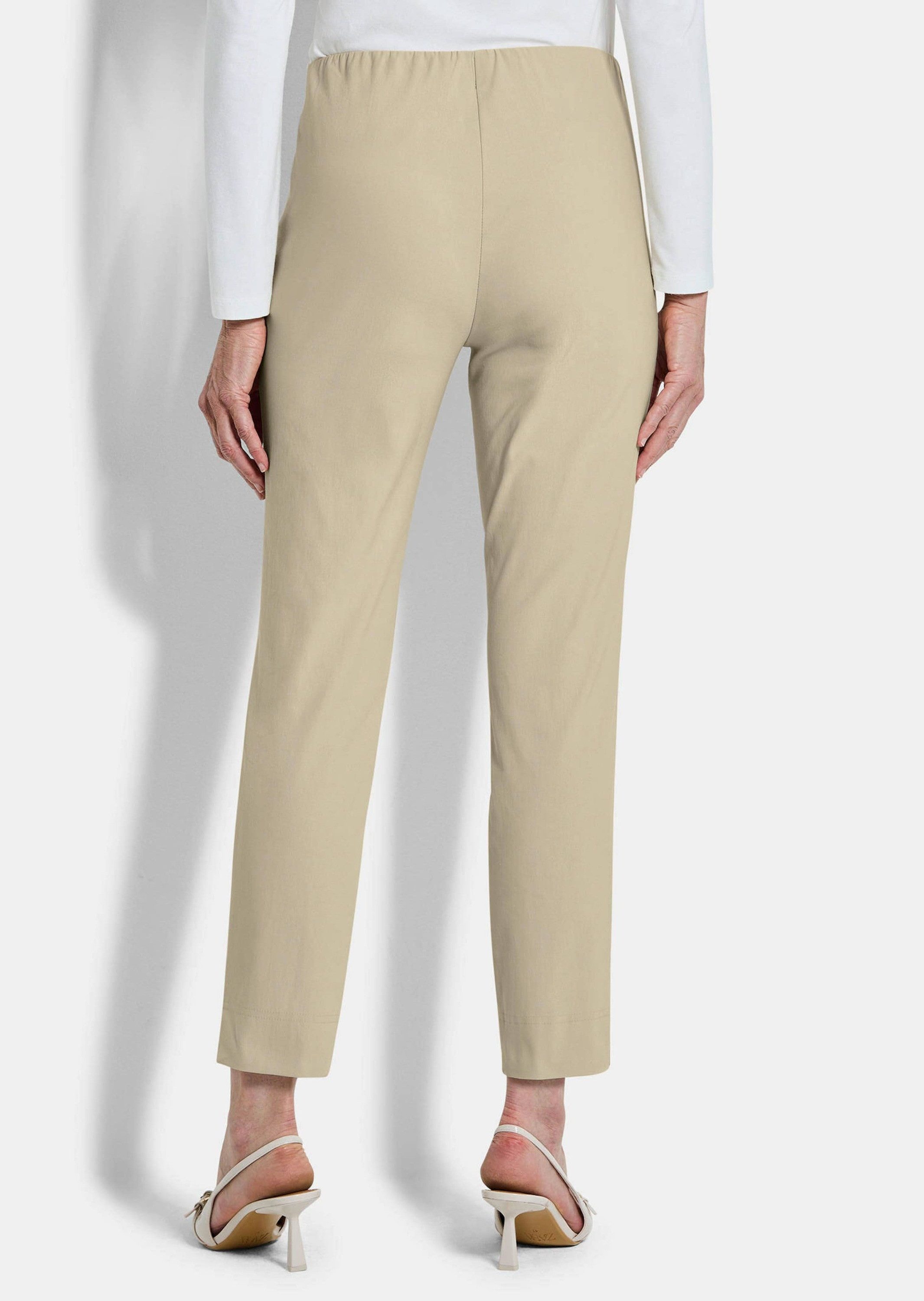 GOLDNER Stoffhose Elegante 7/8-Hose mit Schlupfbund Stilvolle Stretchhose mit seitlichem Schlitz und 7/8-Länge