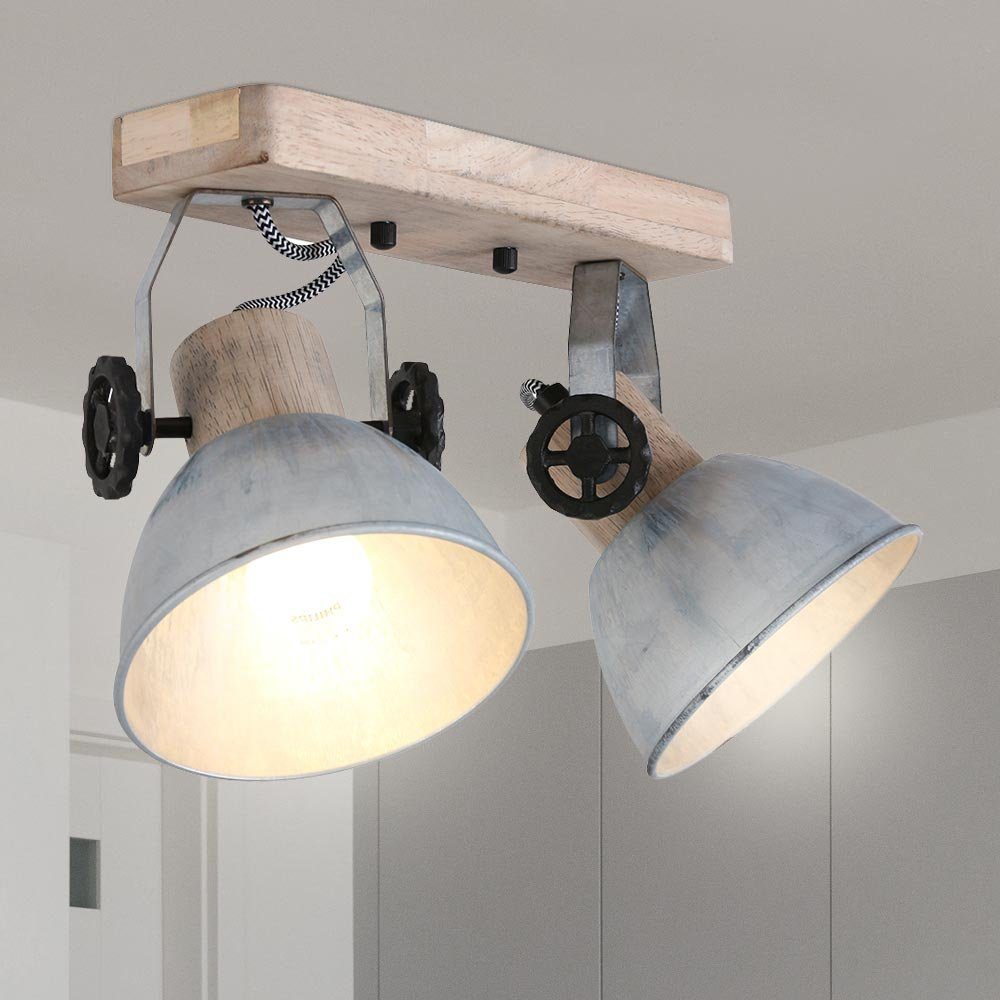 Steinhauer LIGHTING LED Deckenspot, Leuchtmittel nicht inklusive, Vintage  Decken Strahler Lampe Ess Zimmer verstellbar Holz | Wandleuchten