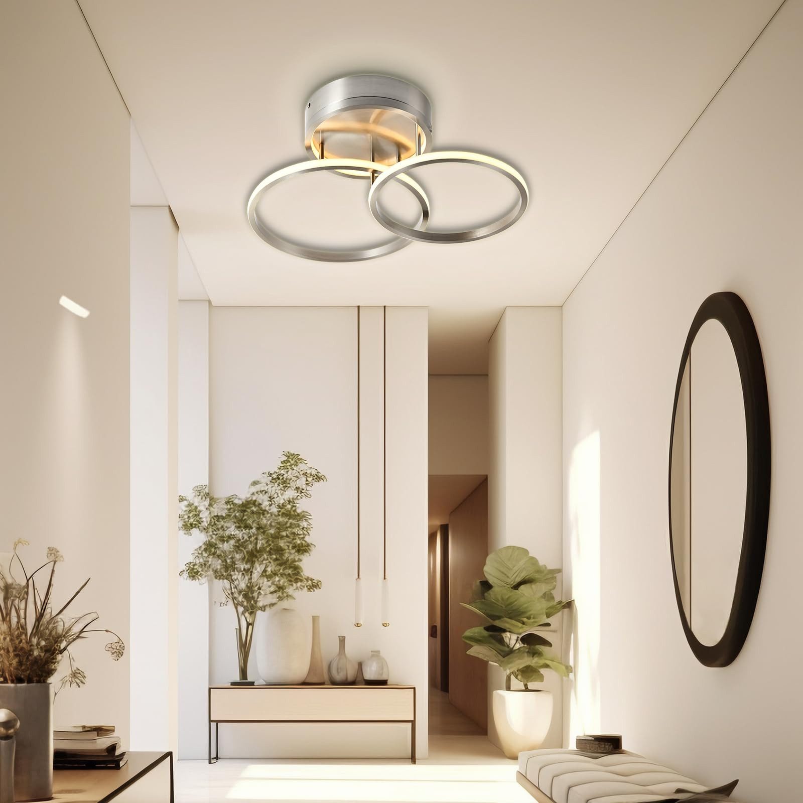 LQWELL LED Deckenleuchte Deckenlampe, Modern Schlafzimmerlampe, 20W 3000K 475 * 410 * 120mm, Küchenlampe aus Aluminium, für Wohnzimmer Schlafzimmer Küche Balkon Flur Keller Büro